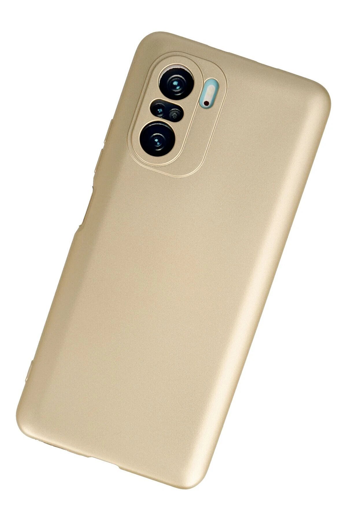 Xi̇aomi̇ Poco F3 Kılıf Fi̇rst Si̇li̇kon - Gold - Dropx2699-8872