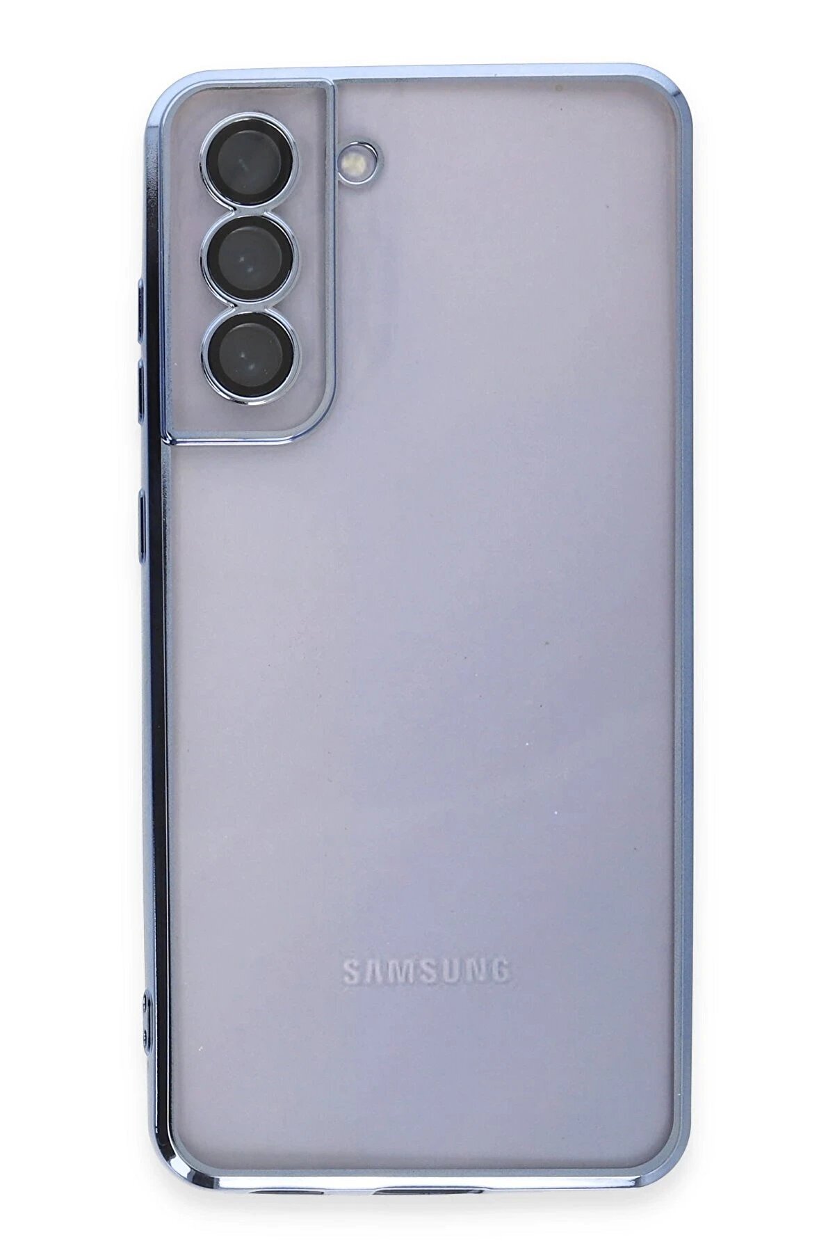 CepteToptan Samsung Galaxy S21 FE Kılıf Lensli Silikon - Açık Mavi - DROPX7742-9420