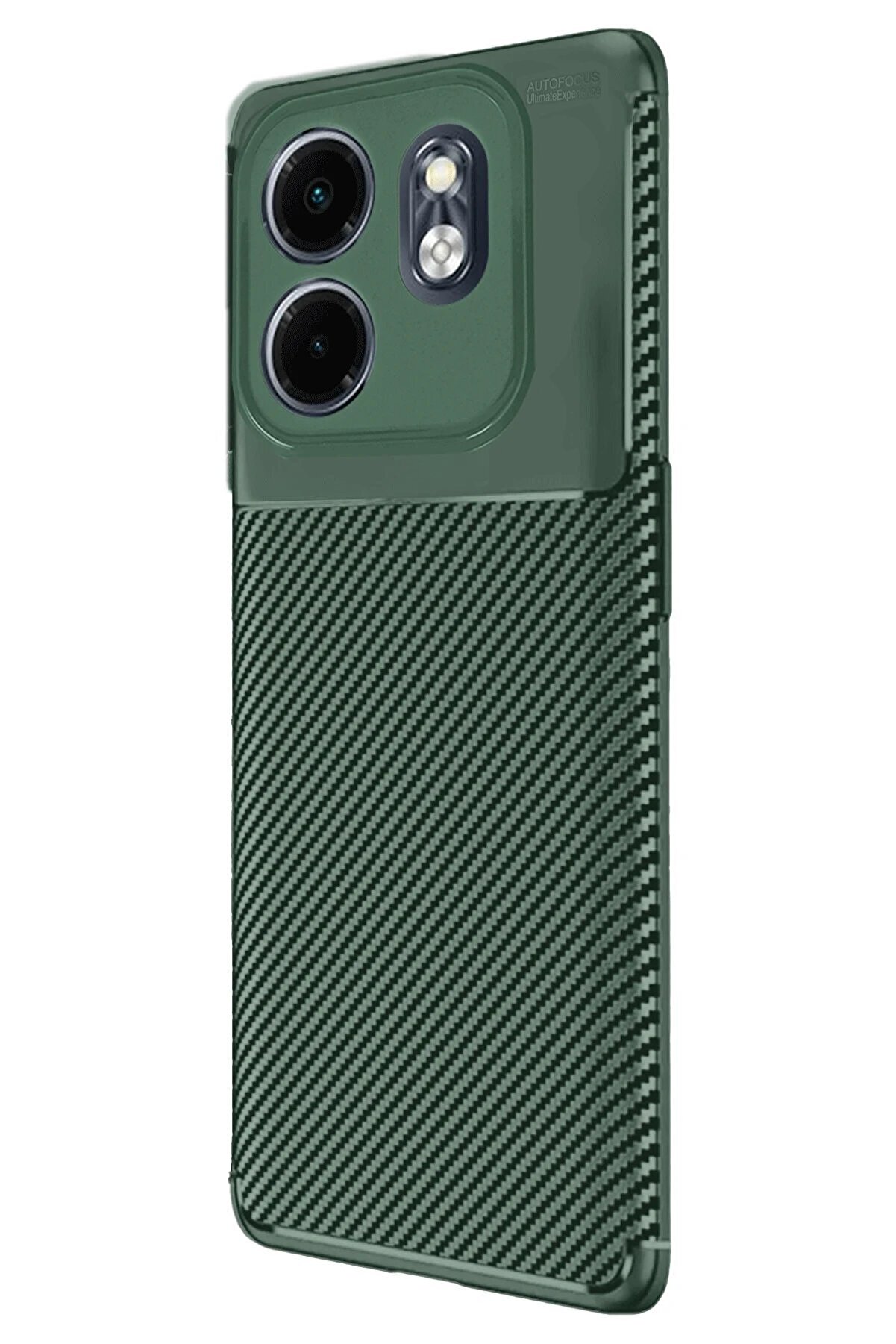 CepteToptan İnfinix Smart 9 Kılıf Auto Focus Karbon Kapak - Koyu Yeşil - DROPX5982-4903