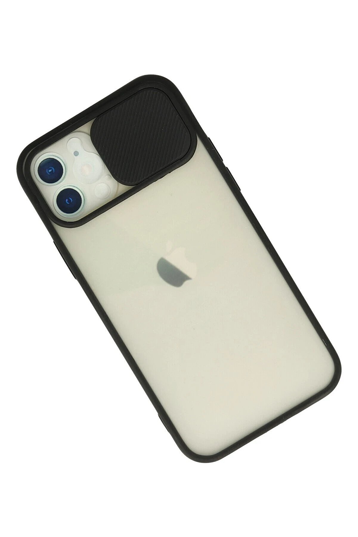 İphone 12 Kılıf Palm Buzlu Kamera Sürgülü Si̇li̇kon - Si̇yah - Dropx7729-4671