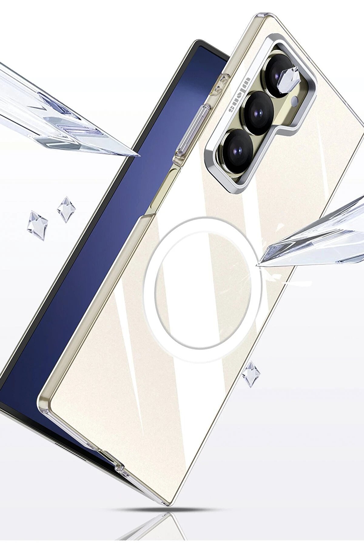 Samsung Galaxy Z Fold 6 Crystal Magsafe Kapak - Şeffaf - Dropx2634-1095