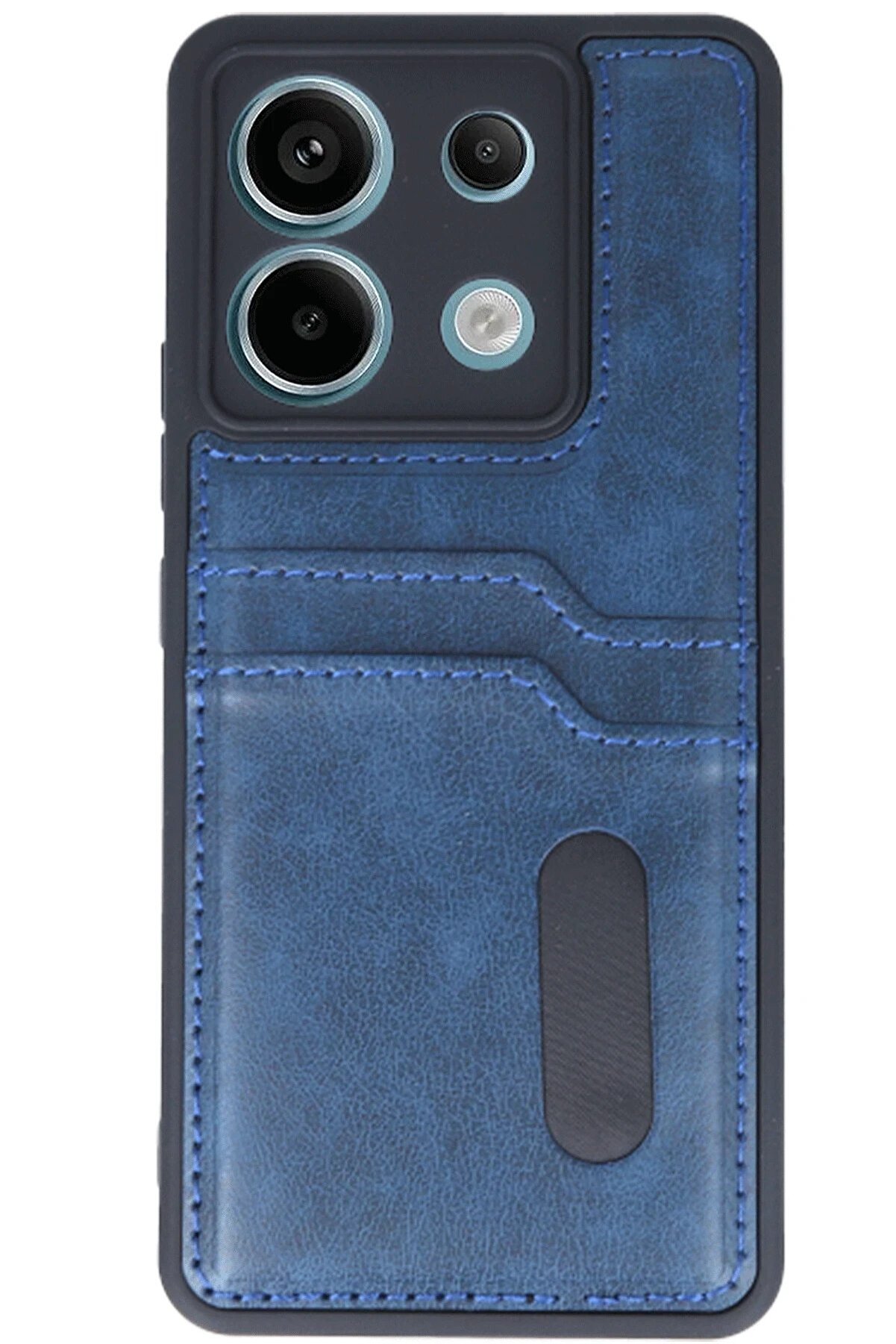 Xi̇aomi̇ Redmi̇ Note 13 Pro 4G Kılıf Sara Kartvi̇zi̇tli̇ Deri̇ Kılıf - Laci̇vert - Dropx5277-9722