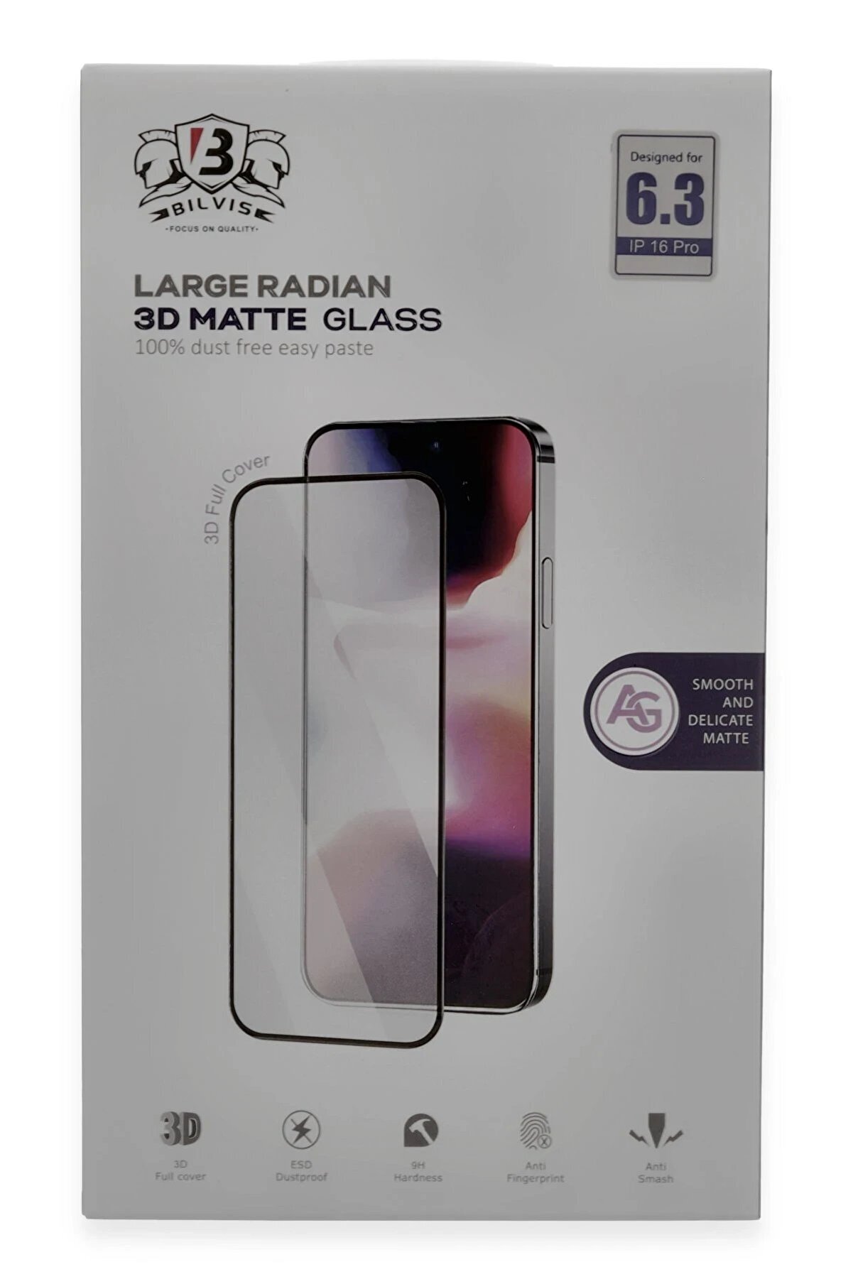 TEKNOCEP iPhone 16 Pro Max Bilvis 3D Mat Cam Ekran Koruyucu - teknocep4805-8219