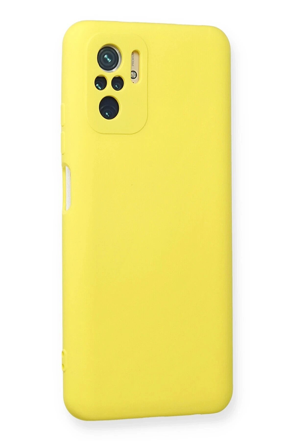 Xi̇aomi̇ Redmi̇ Note 10 Kılıf Nano İ&ccedil;i̇ Kadi̇fe Si̇li̇kon - Sarı - Dropx6291-4578