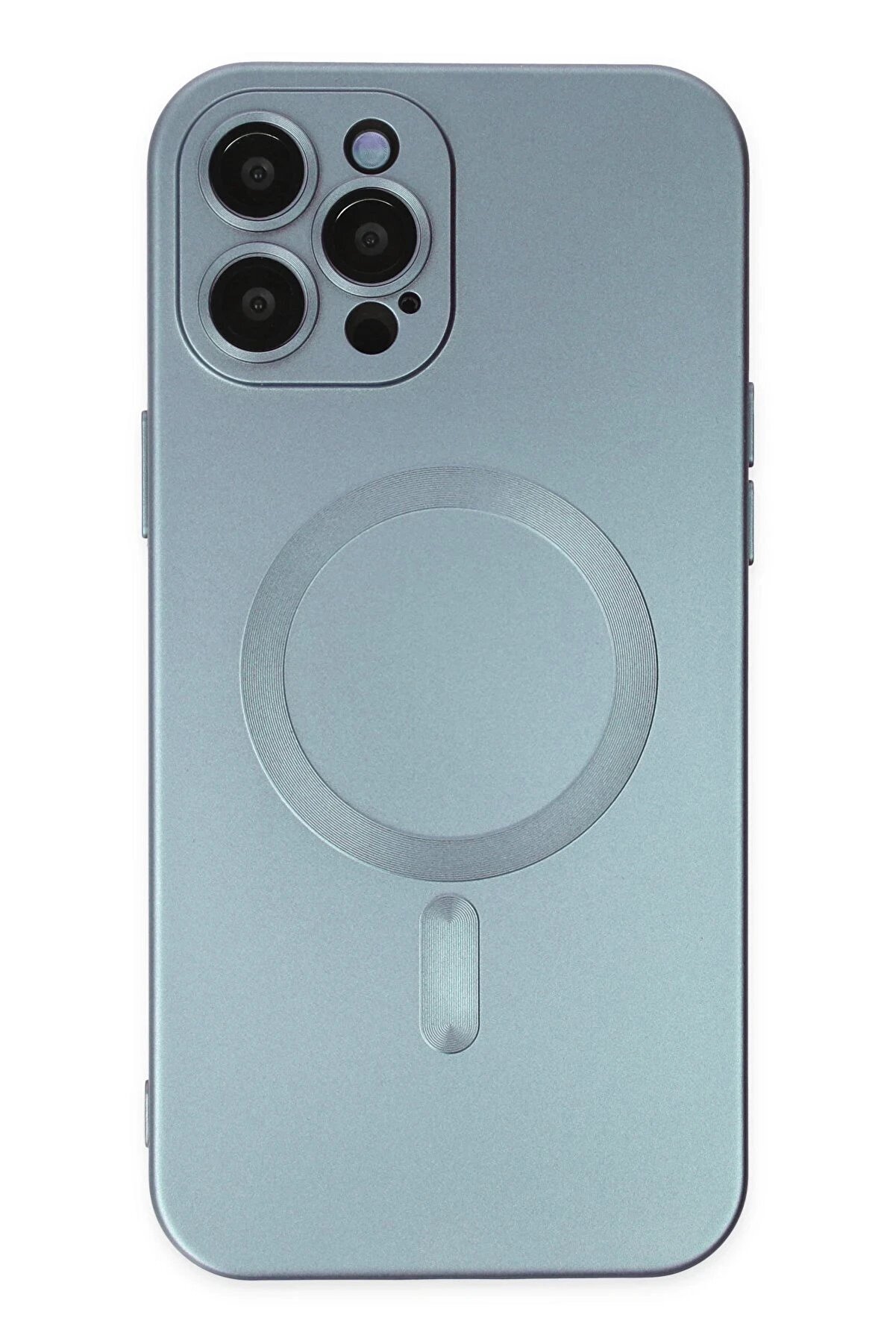 CepteToptan iPhone 12 Pro Max Kılıf Moshi Lens Magneticsafe Silikon - Sierra Blue - DROPX8216-9987