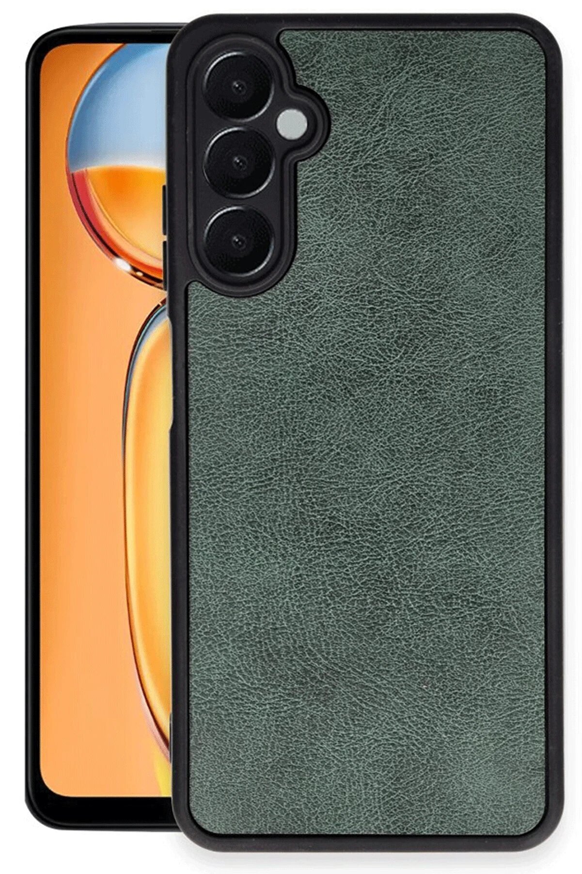 CepteToptan Samsung Galaxy A36 Kılıf Aras Deri Kapak - Koyu Yeşil - DROPX4464-9457