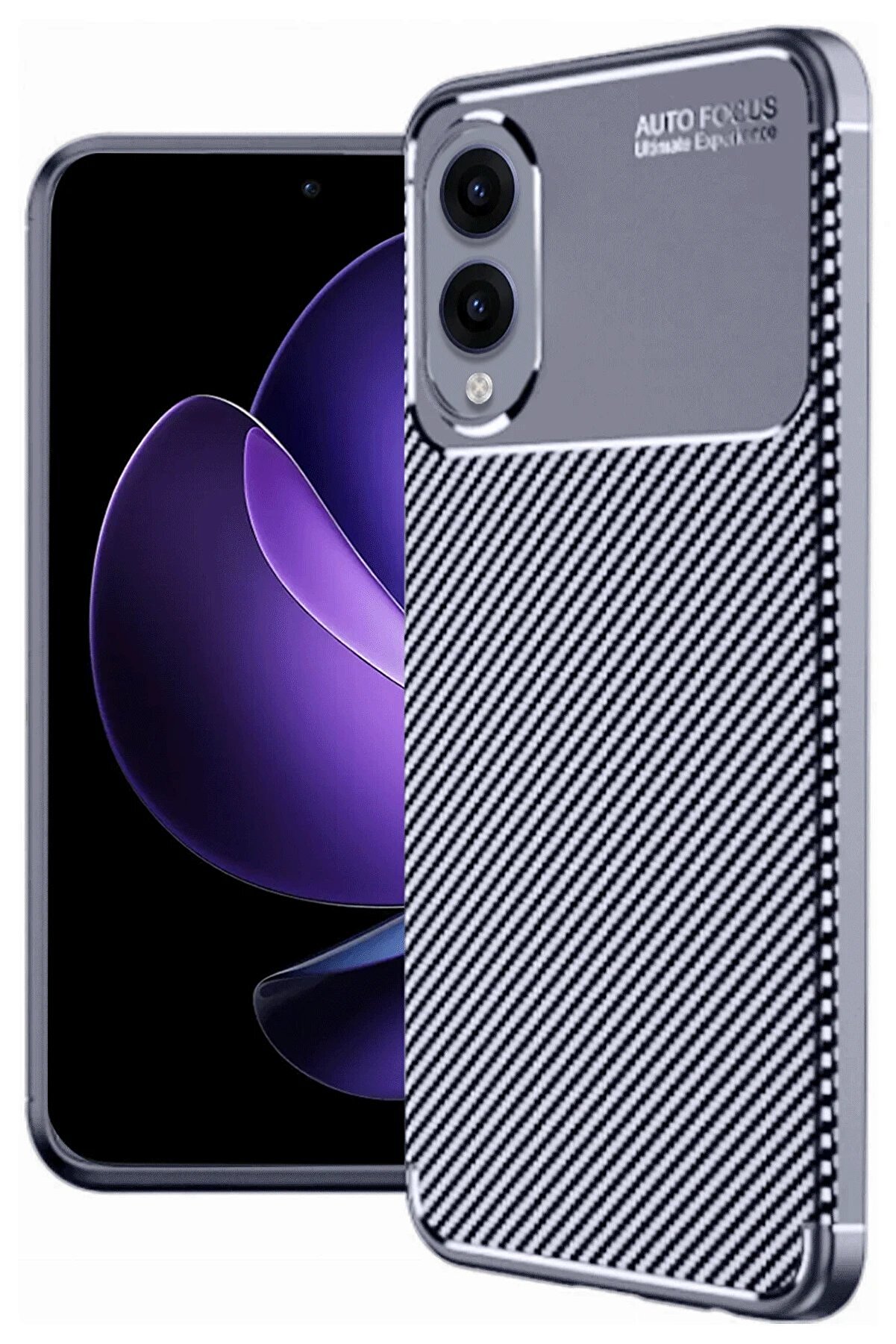 CepteToptan Samsung Galaxy S25 Edge Kılıf Auto Focus Karbon Kapak - Lacivert - DROPX9589-4110