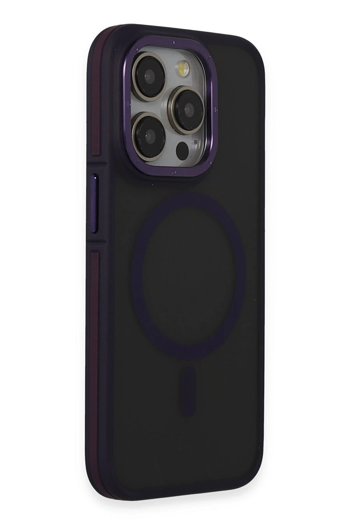 İphone 14 Pro Kılıf Rocky Magsafe Kapak - Deri̇n Mor - Dropx1563-8756