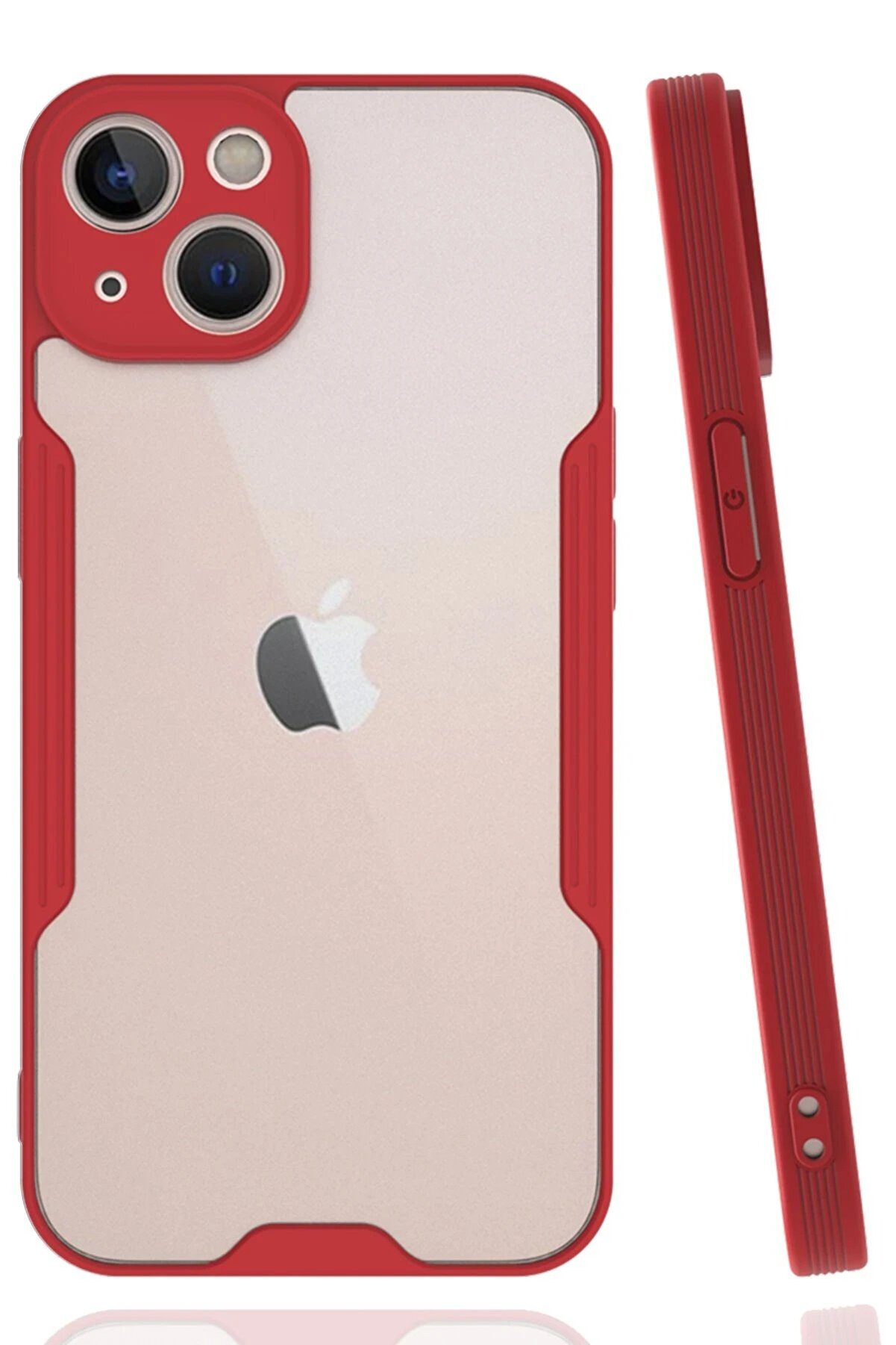 CepteToptan iPhone 14 Plus Kılıf Platin Silikon - Kırmızı - DROPX2158-8228