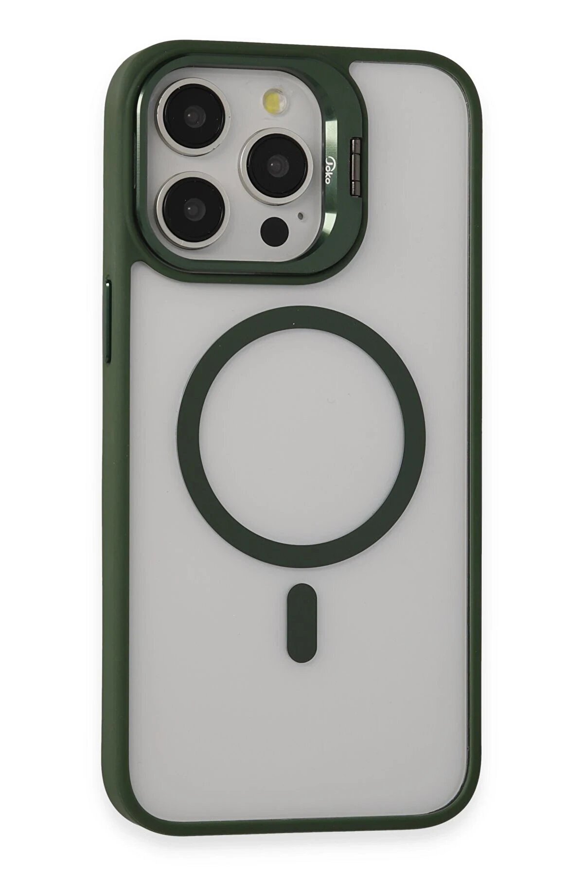 CepteToptan iPhone 15 Pro Max Kılıf Roblox Lens Magsafe Standlı Kapak - Koyu Yeşil - DROPX6556-9440