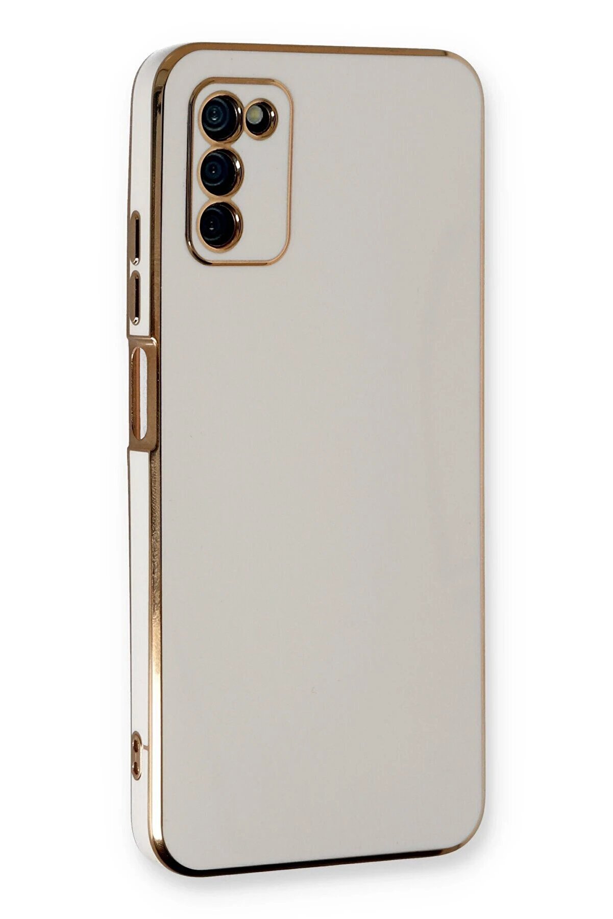 CepteToptan Samsung Galaxy A03S Kılıf Volet Silikon - Beyaz - DROPX6690-5069