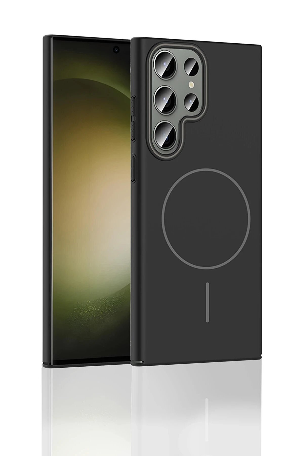 Samsung Galaxy S23 Ultra Broş Magsafe Kapak - Füme - Dropx3095-7367