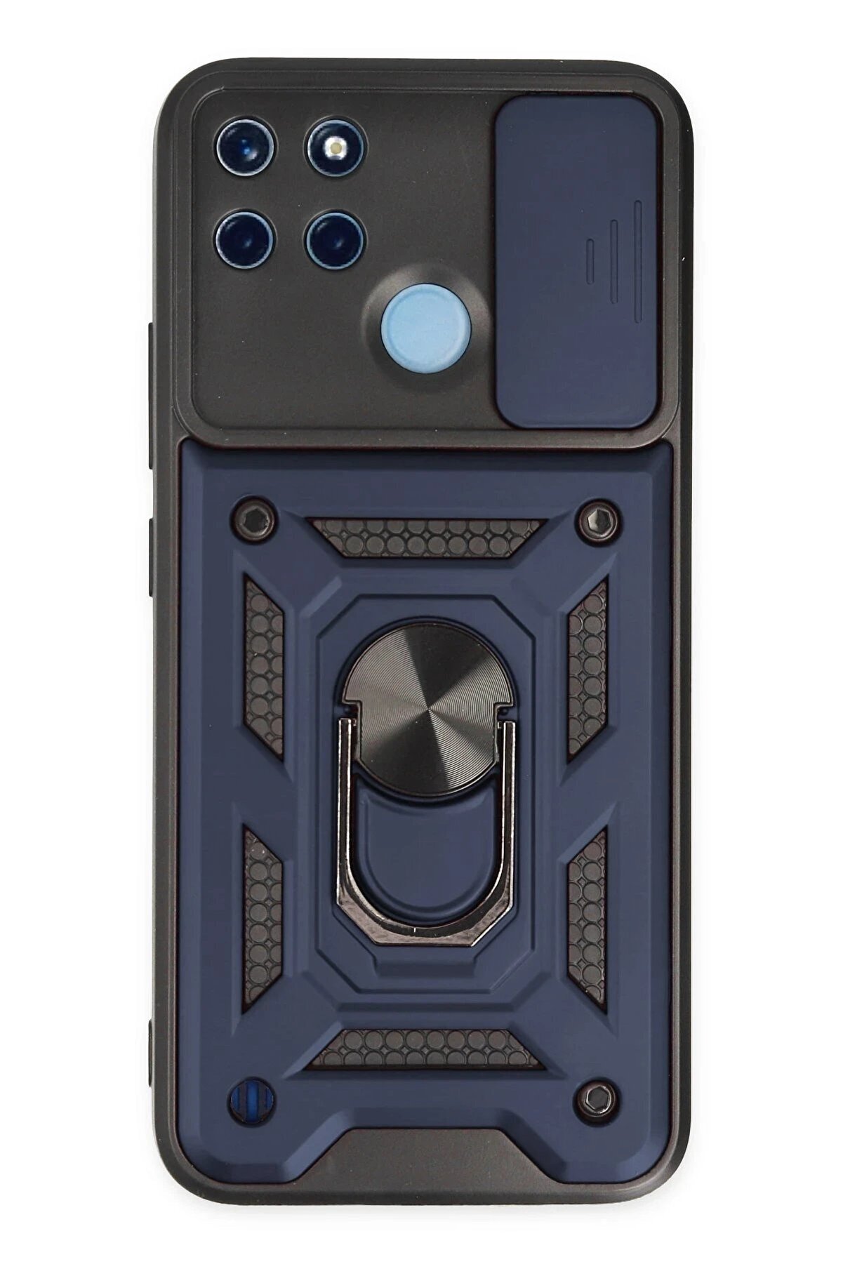 CepteToptan Realme C25Y Kılıf Pars Lens Yüzüklü Silikon - Lacivert - DROPX6353-2732