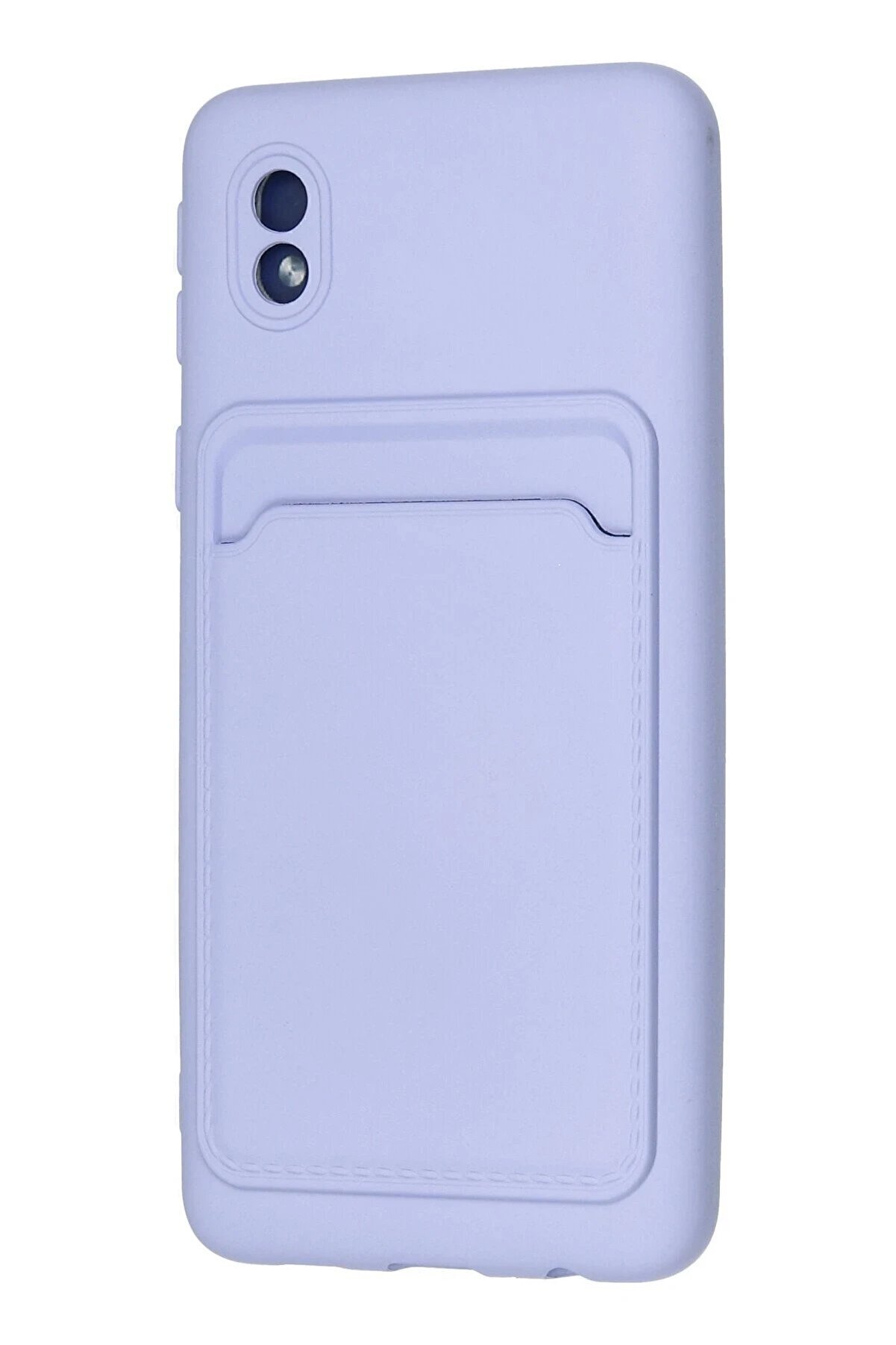 Samsung Galaxy A01 Core Kılıf Kelvi̇n Kartvi̇zi̇tli̇ Si̇li̇kon - Li̇la - Dropx8609-7790