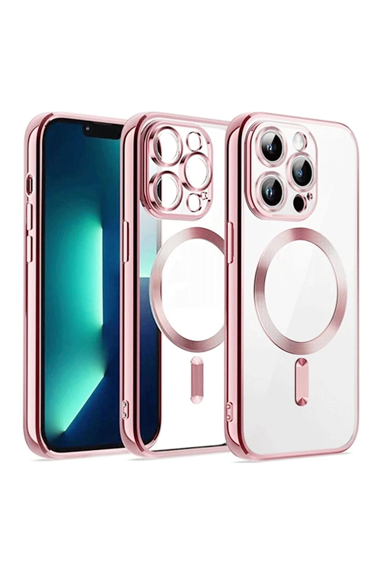 CepteToptan iPhone 15 Kılıf Kross Magneticsafe Kapak - Pembe - DROPX2397-6733