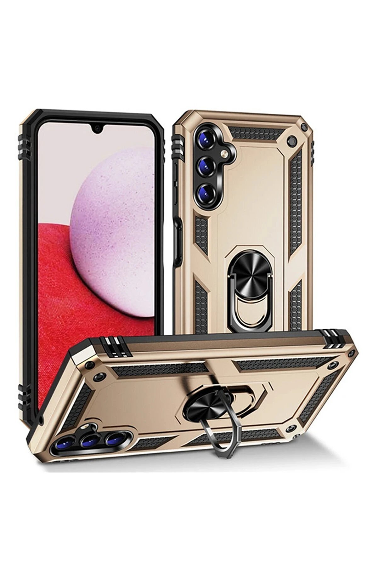 CepteToptan Samsung Galaxy A04S Kılıf Sofya Y&uuml;z&uuml;kl&uuml; Silikon Kapak - Gold - DROPX7964-2663