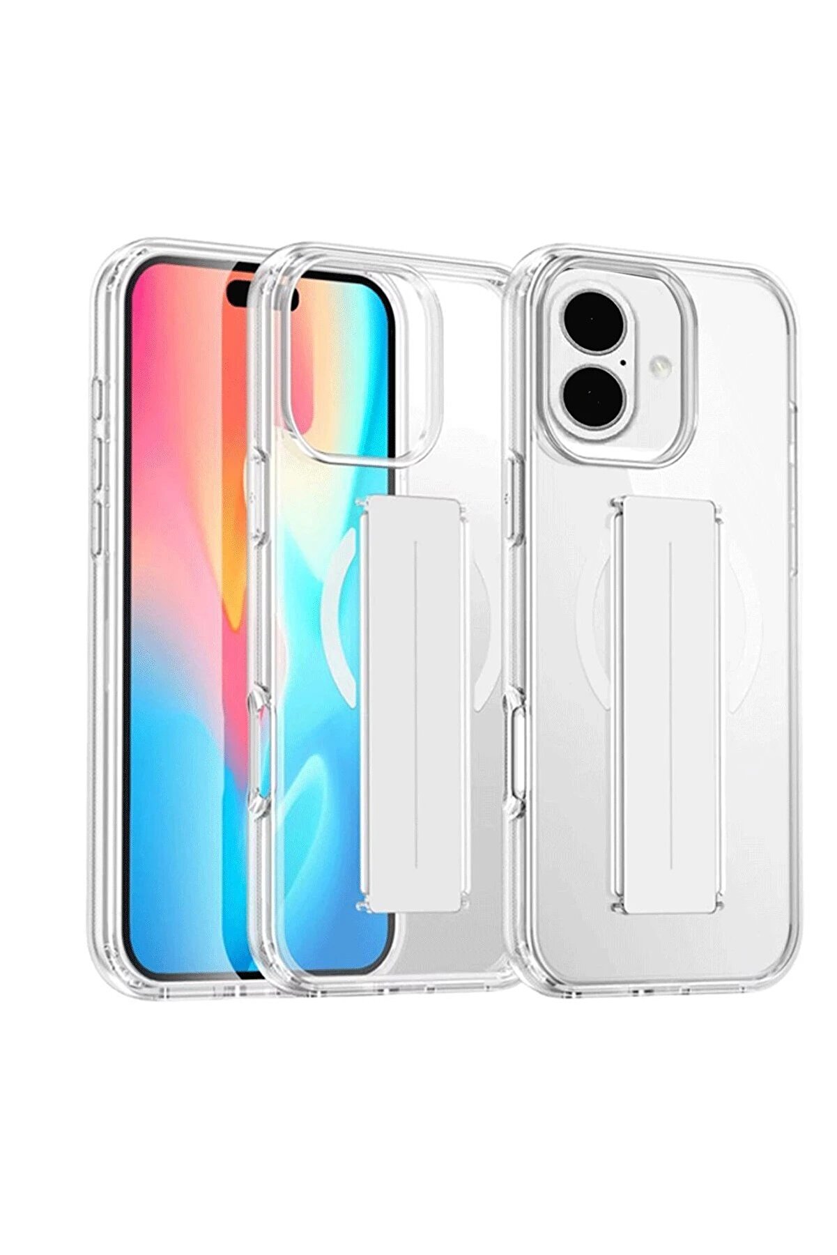 CepteToptan iPhone 16 Kılıf Alfa Magsafe Standlı Kapak - Şeffaf - DROPX2216-8974