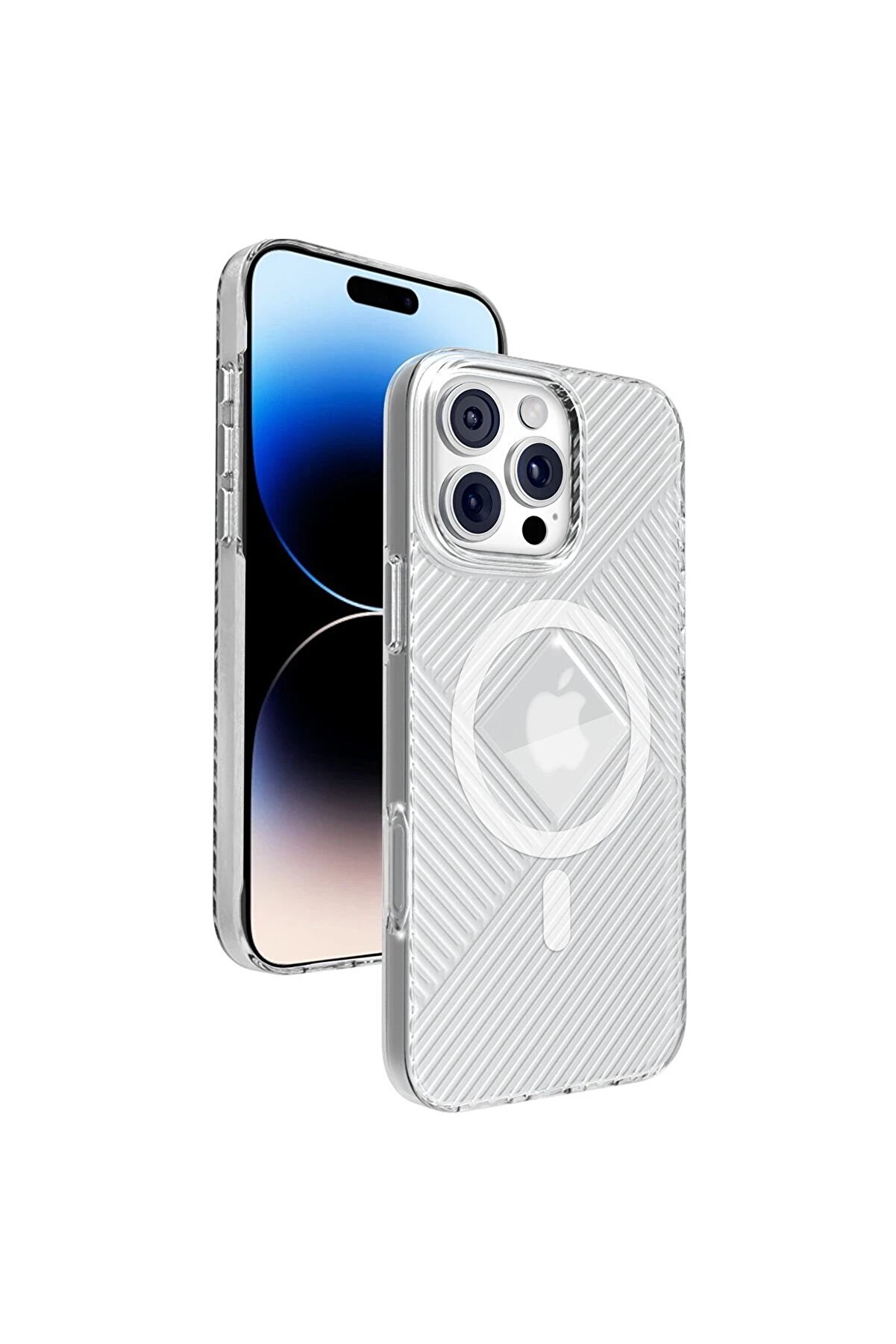 CepteToptan iPhone 16 Pro Max Stella PC Sert Magsafe Kılıf - Şeffaf - BFOUR5148-9079