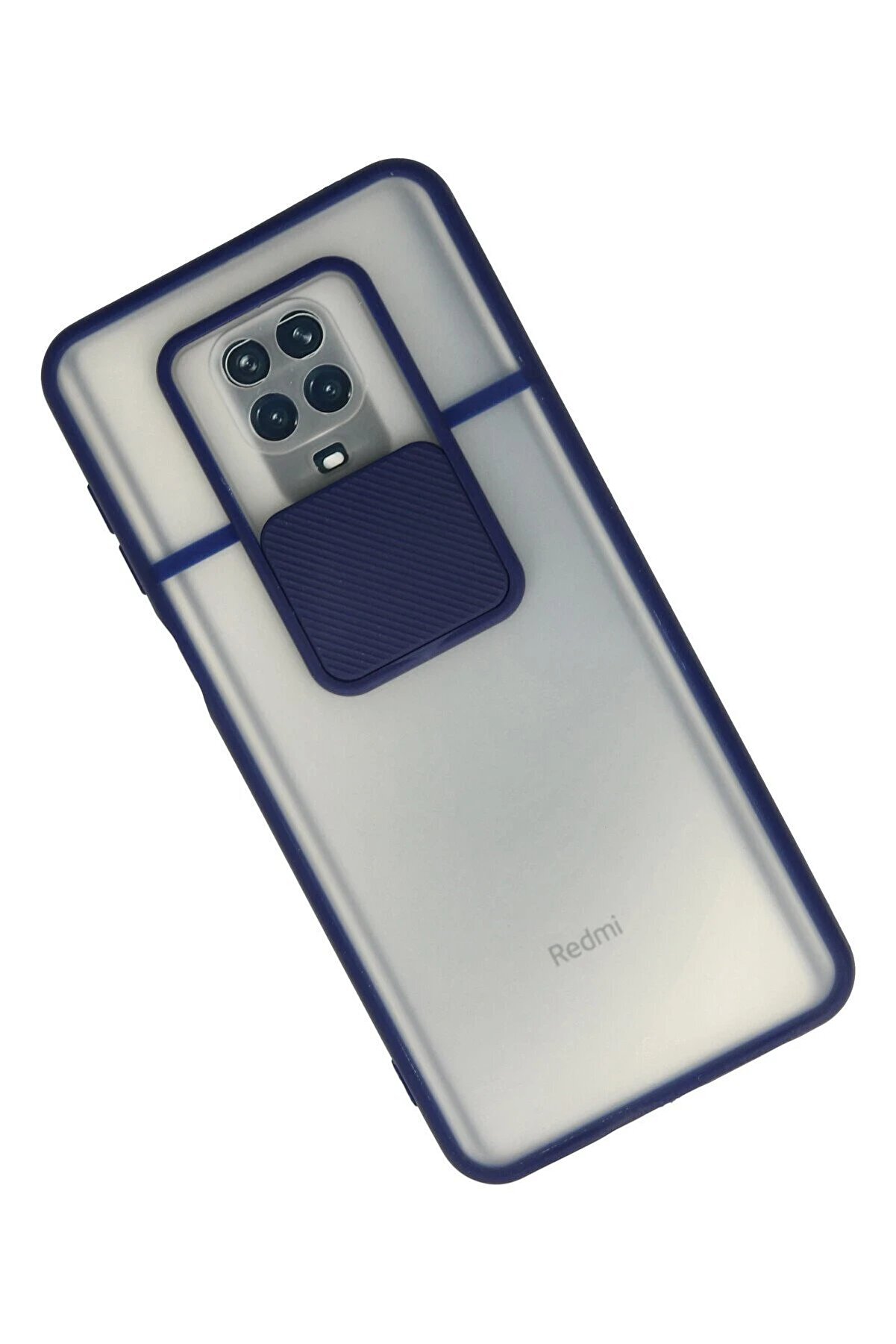 Xi̇aomi̇ Redmi̇ Note 9 Pro Kılıf Palm Buzlu Kamera Sürgülü Si̇li̇kon - Laci̇vert - Dropx1610-1334