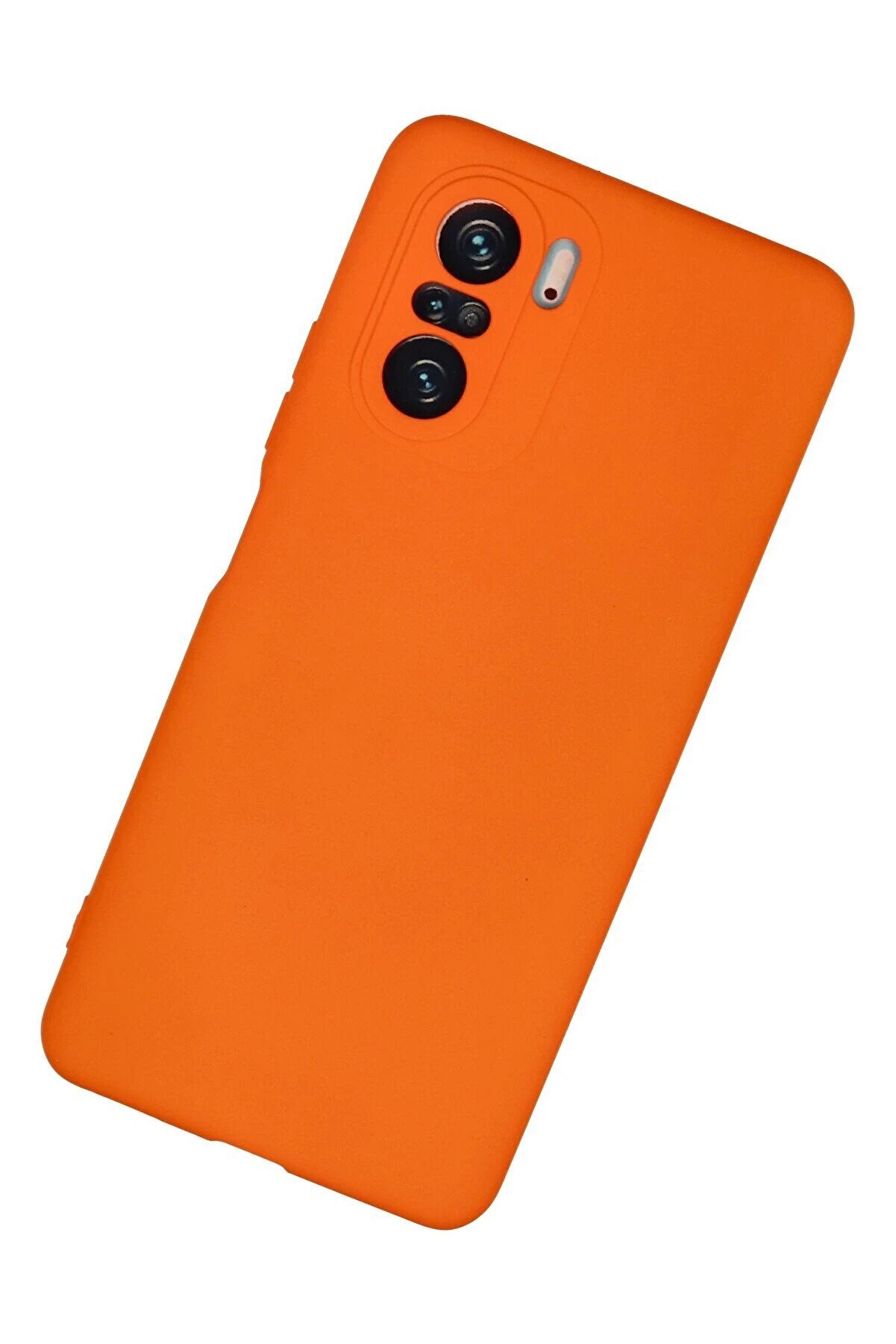 Xi̇aomi̇ Poco F3 Kılıf Nano İçi̇ Kadi̇fe Si̇li̇kon - Turuncu - Dropx4298-6590