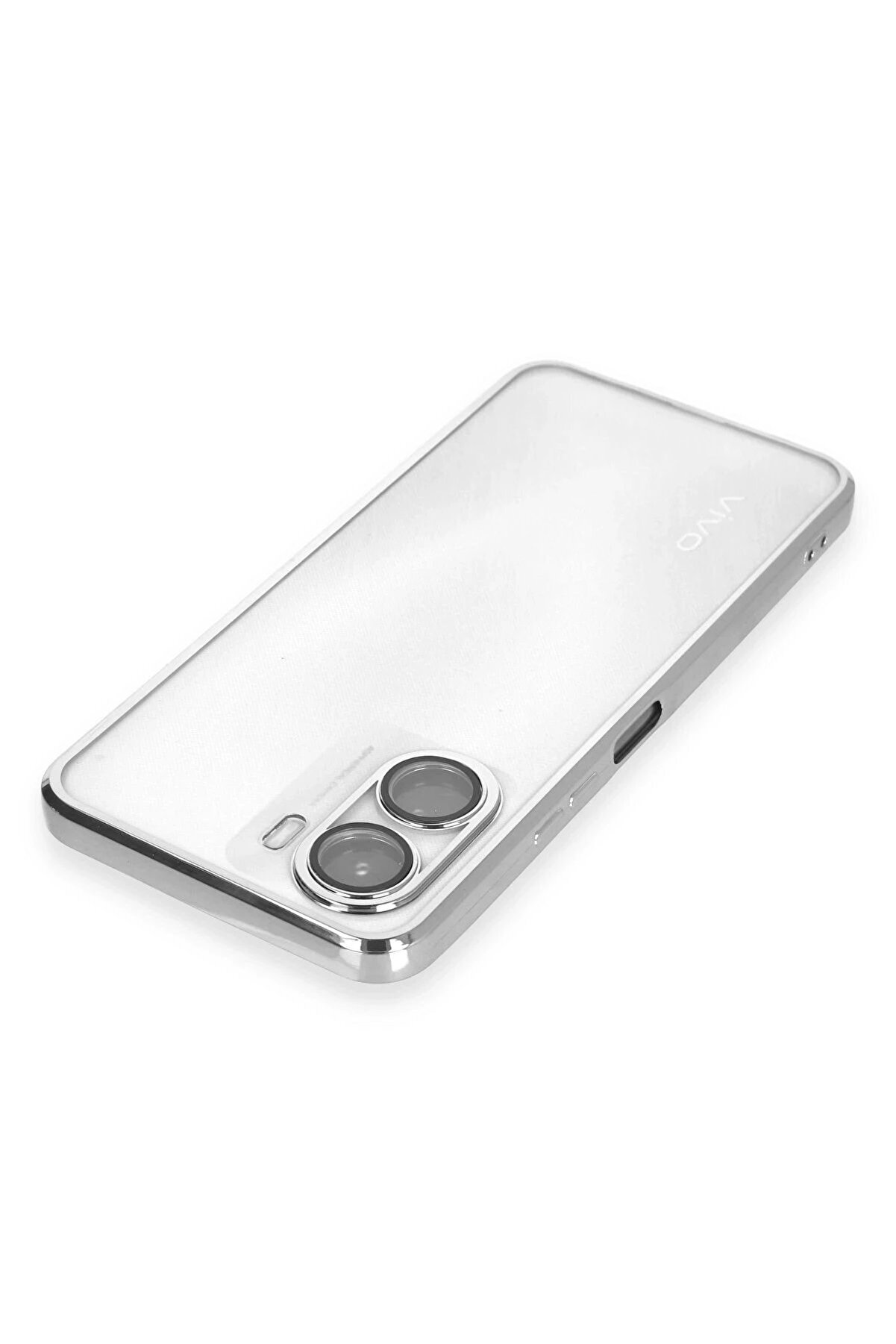 Vi̇vo Y16 Kılıf Lensli̇ Si̇li̇kon - Gümüş - Dropx3019-6338