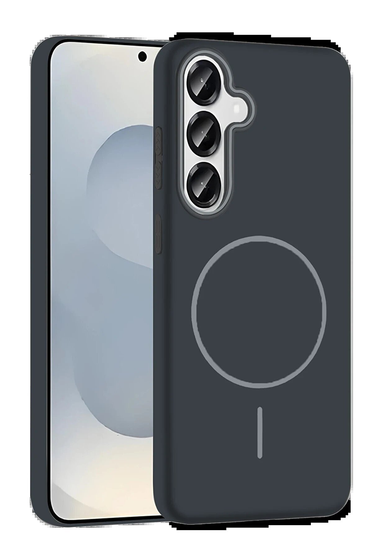 CepteToptan Samsung Galaxy S25 Broş Magsafe Kapak - Füme - DROPX2875-9362