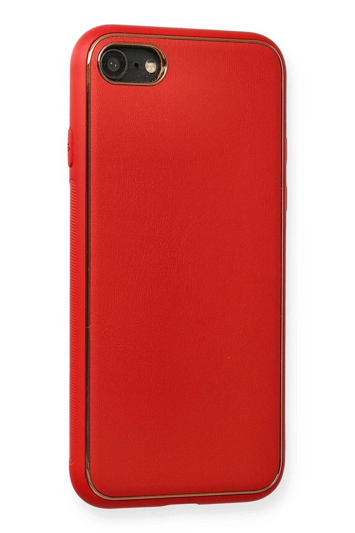 İphone 7 Kılıf Coco Deri̇ Si̇li̇kon Kapak - Kırmızı - Dropx4491-8035