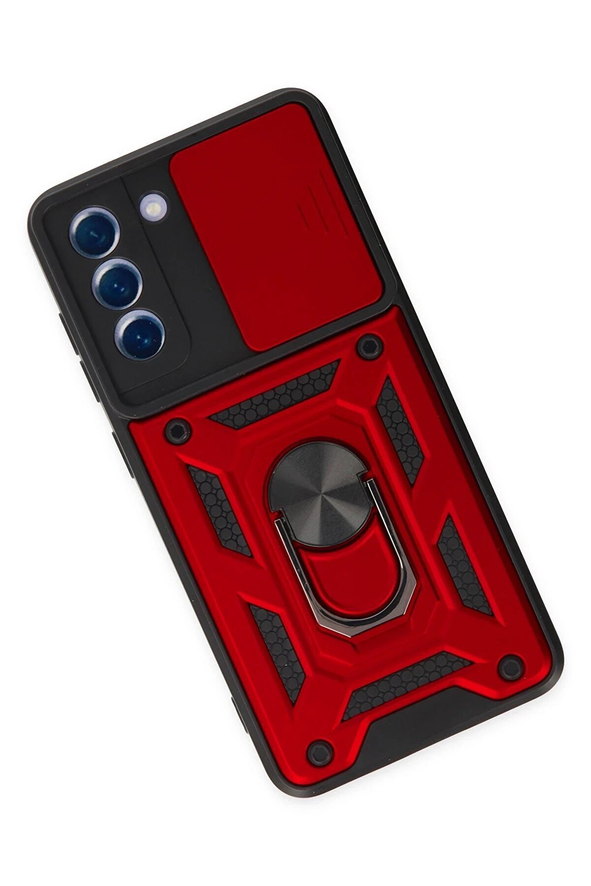 Samsung Galaxy S21 Fe Kılıf Pars Lens Y&uuml;z&uuml;kl&uuml; Si̇li̇kon - Kırmızı - Dropx7105-8705