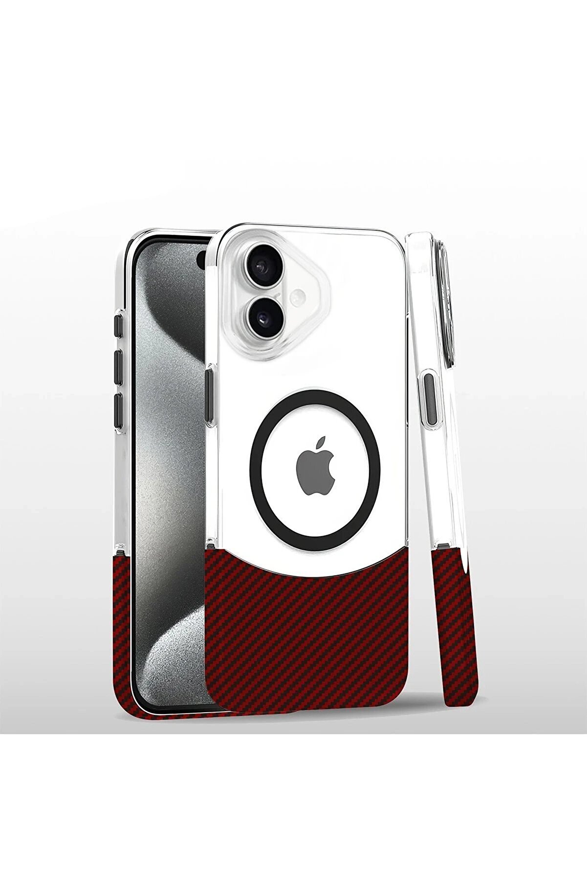 CepteToptan iPhone 16 Carbon Puzzle Magsafe Kapak - Pembe - DROPX5777-9041