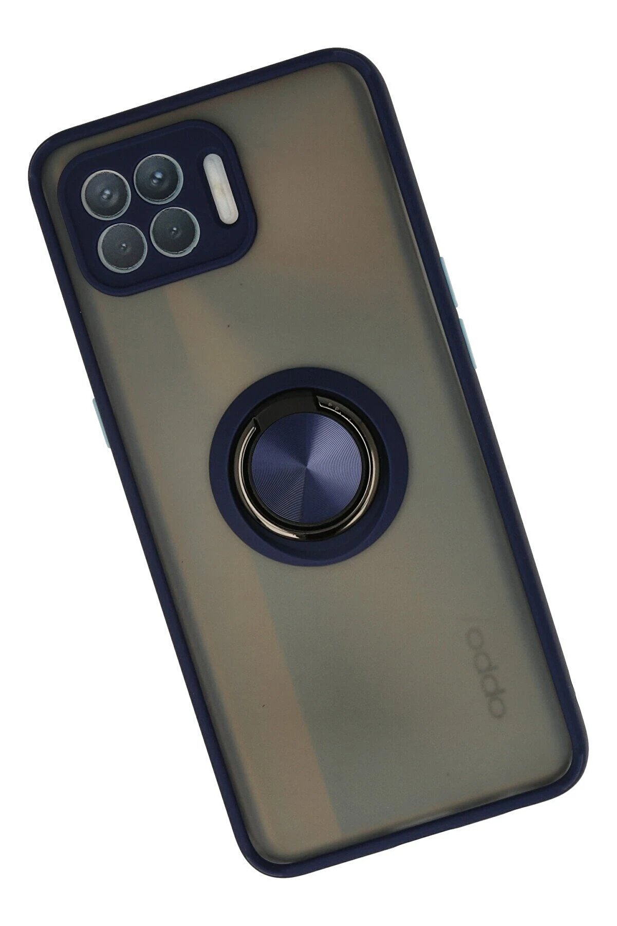 Oppo Reno 4 Li̇te Kılıf Montreal Yüzüklü Si̇li̇kon Kapak - Laci̇vert - Dropx7410-2653