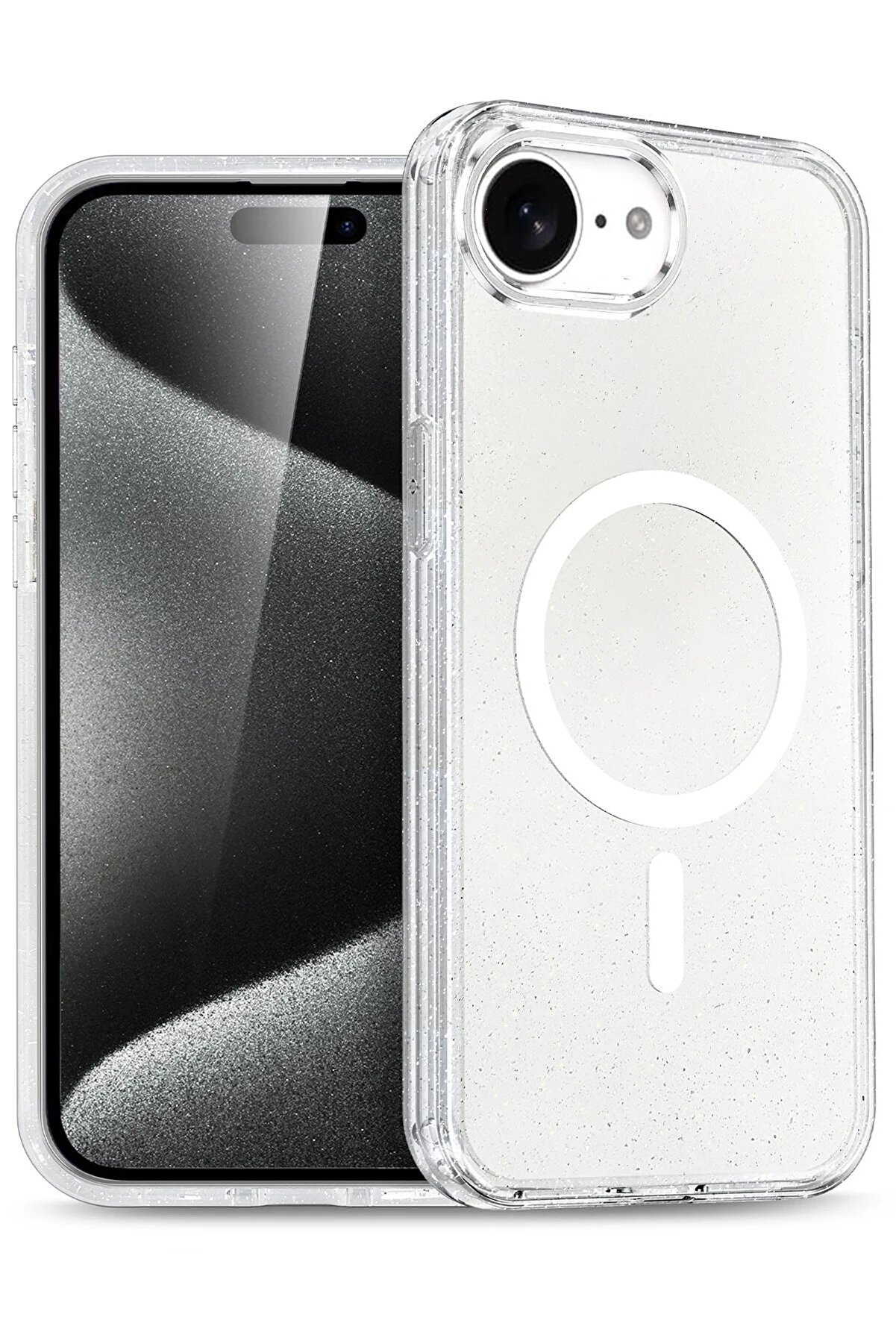 CepteToptan Apple iPhone 16E Star Magsafe Kapak - Şeffaf - DROPX6944-6214