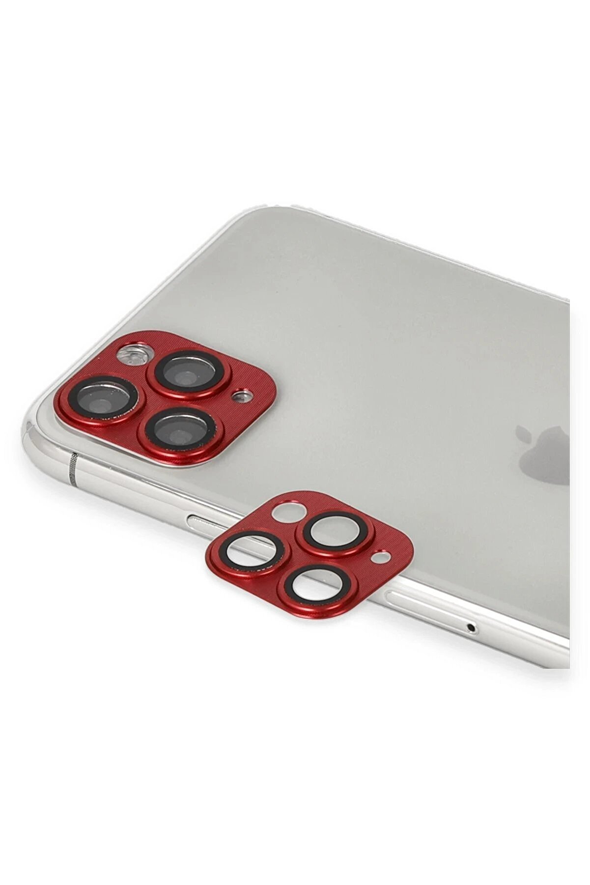 CepteToptan iPhone 11 Pro Max Pers Alüminyum Kamera Lens - Kırmızı - DROPX3669-1537