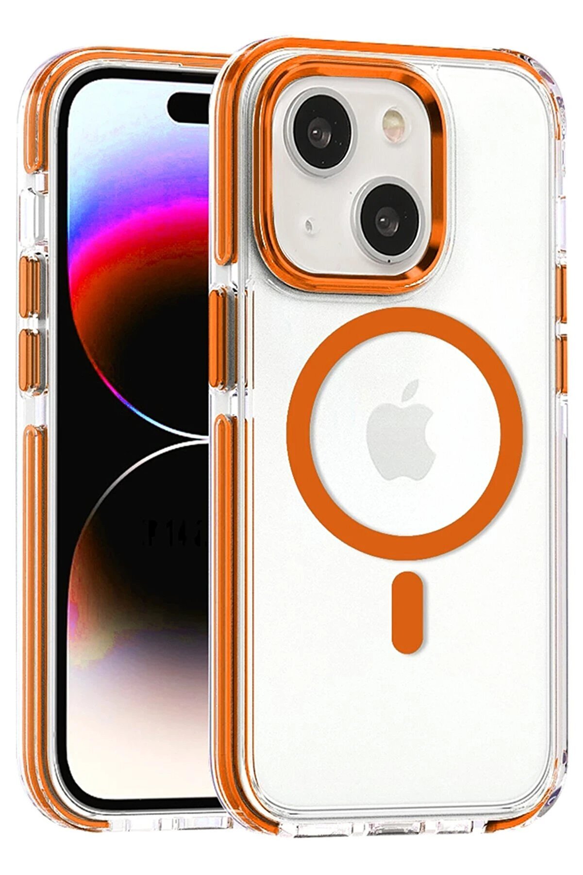 CepteToptan iPhone 15 Bella Magsafe Kapak - Turuncu - DROPX2666-9280