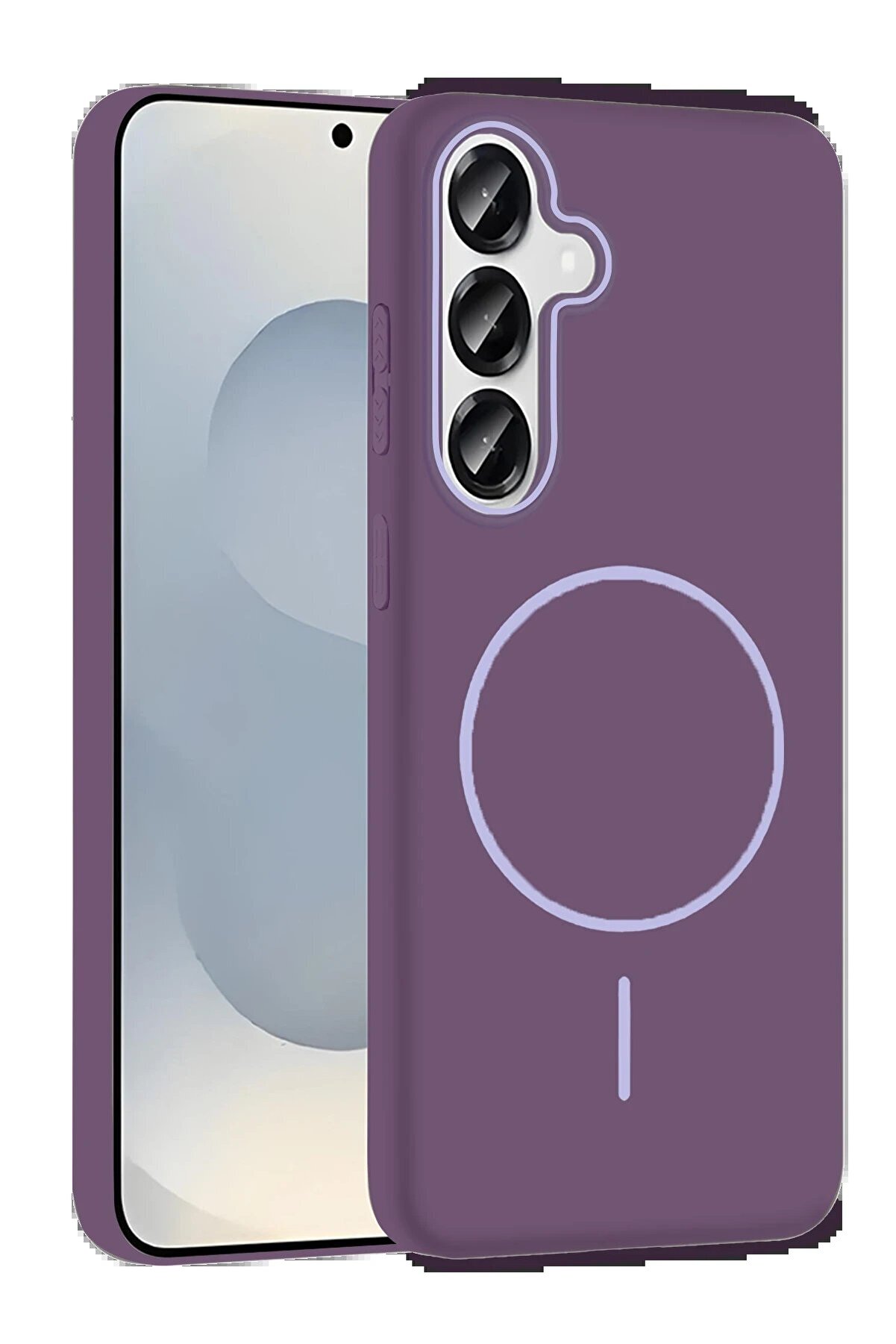 CepteToptan Samsung Galaxy S25 Broş Magsafe Kapak - Mor - DROPX7305-7656