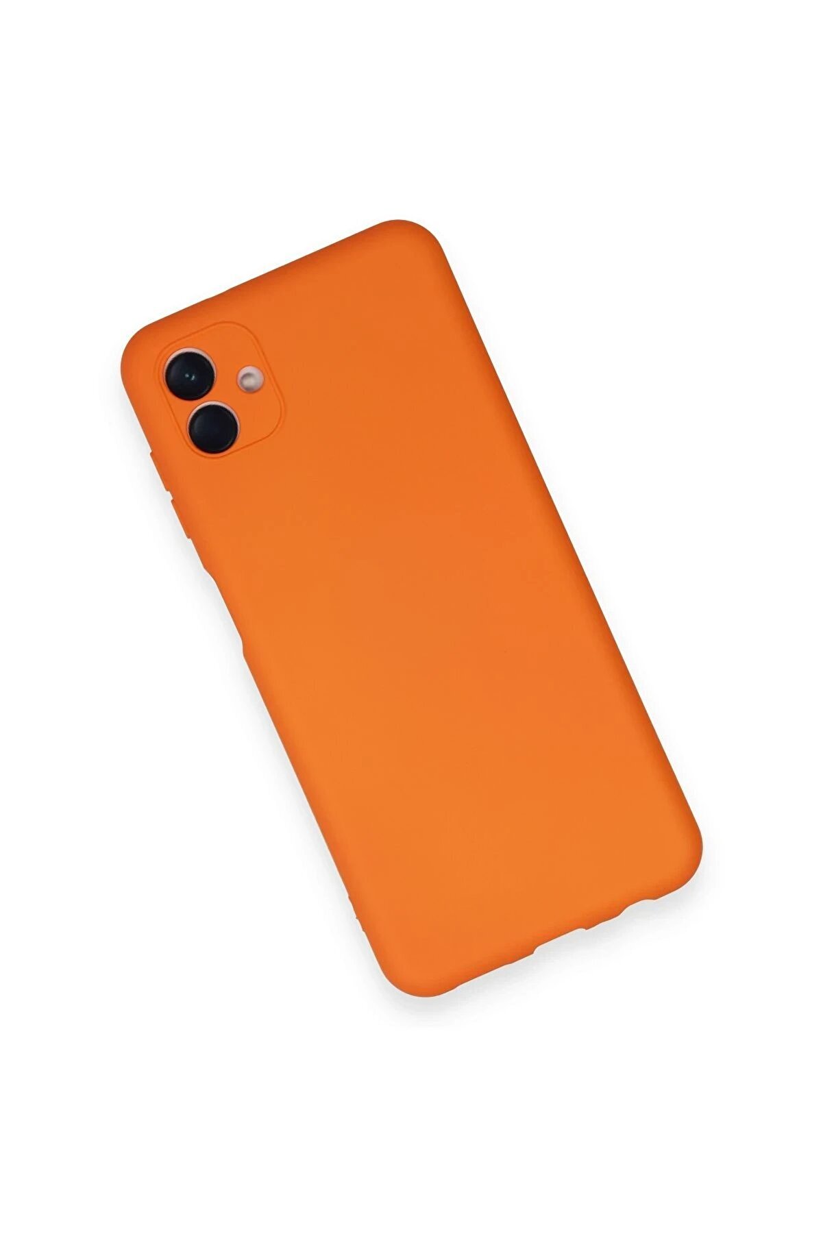 Samsung Galaxy A04 Kılıf Nano İçi̇ Kadi̇fe Si̇li̇kon - Turuncu - Dropx8069-6381