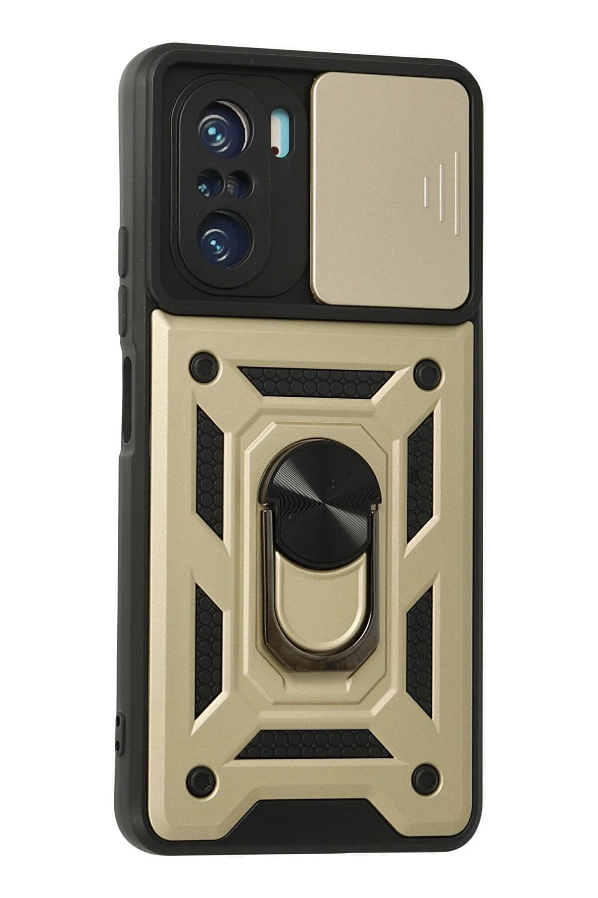 Xi̇aomi̇ Poco F3 Kılıf Pars Lens Yüzüklü Si̇li̇kon - Gold - Dropx8194-1462