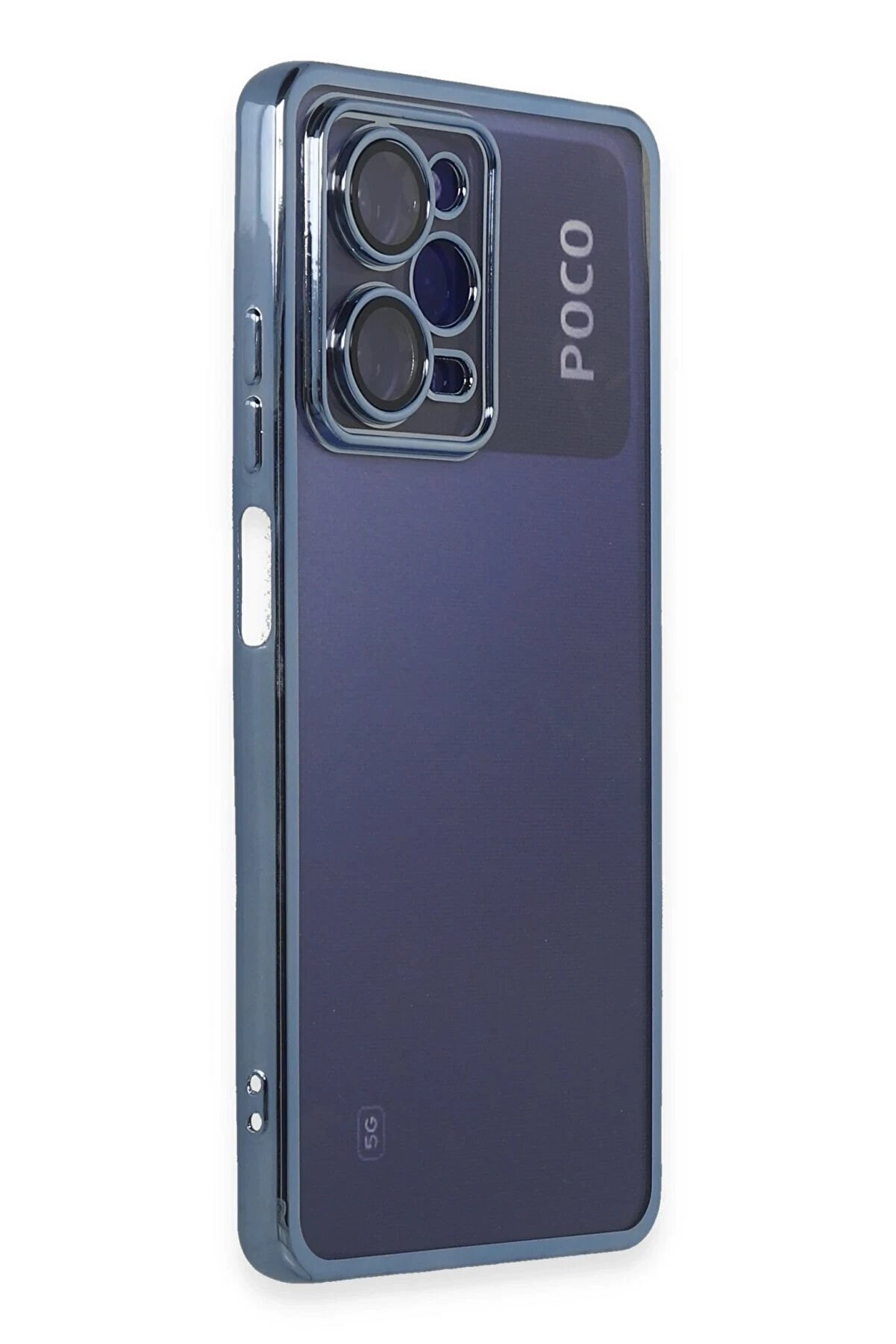 Xi̇aomi̇ Poco X5 Pro 5G Kılıf Lensli̇ Si̇li̇kon - Açık Mavi̇ - Dropx8280-1515