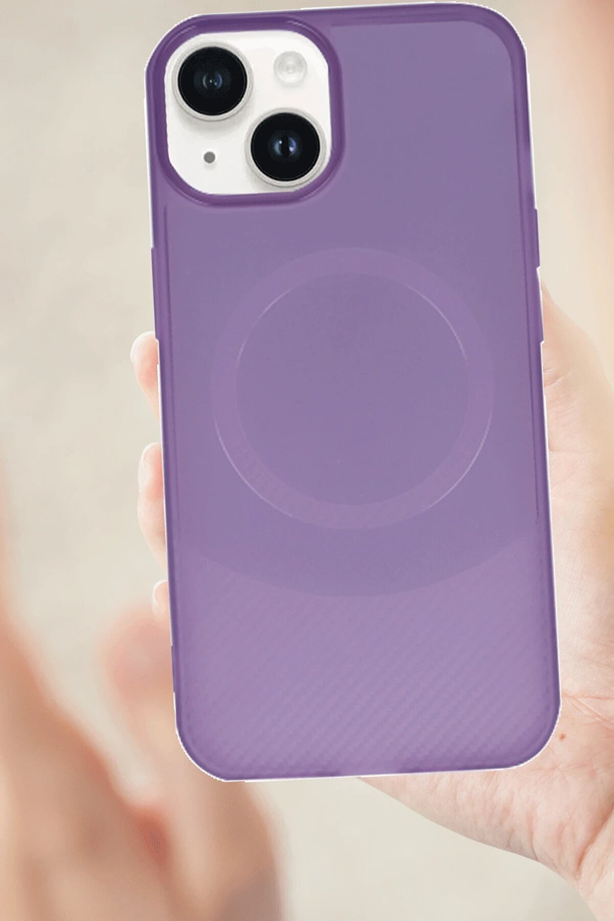 CepteToptan iPhone 14 Kılıf Maya Karbon Kapak - Lila - DROPX9632-5217