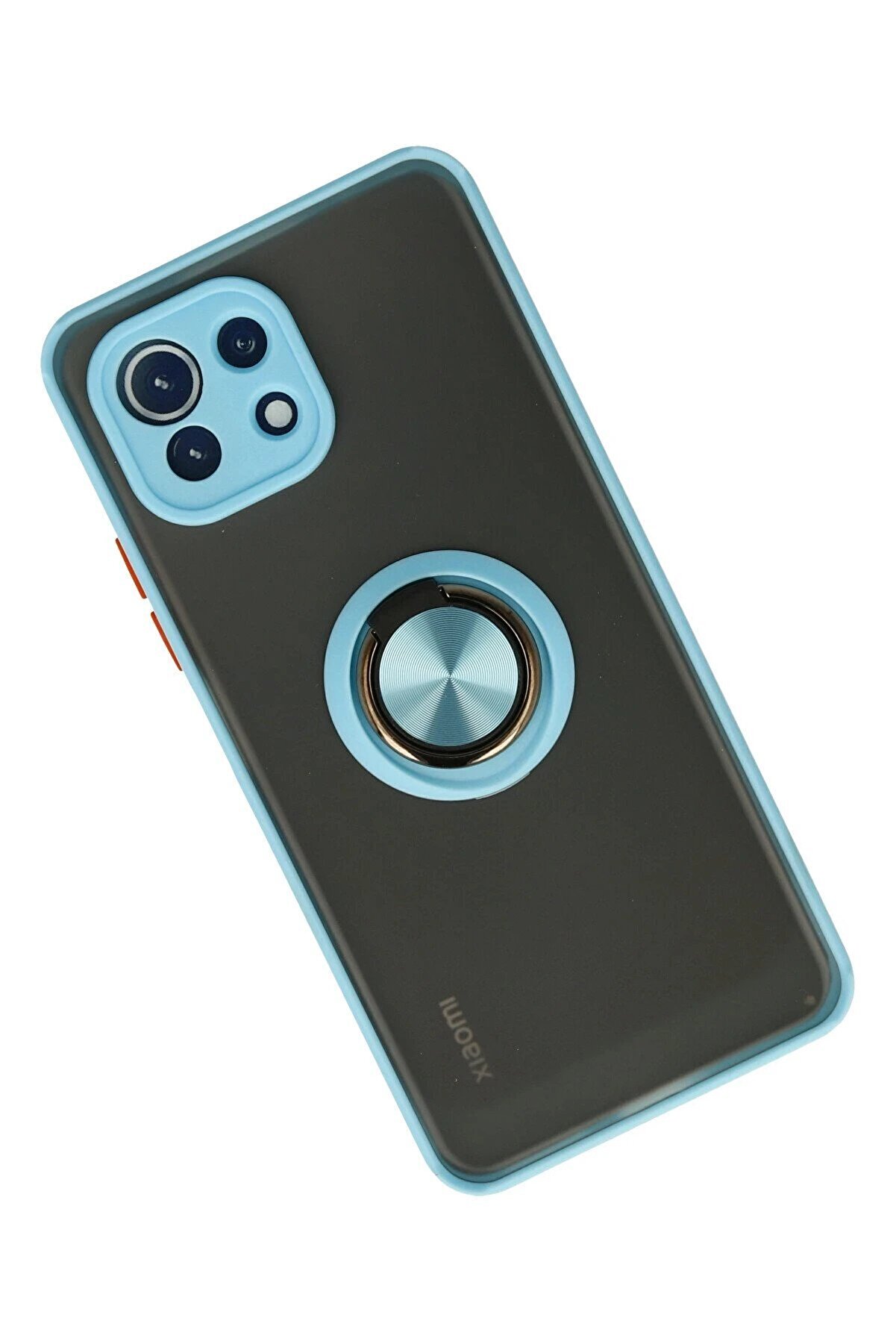 Xi̇aomi̇ Mi̇ 11 Li̇te Kılıf Montreal Yüzüklü Si̇li̇kon Kapak - Buz Mavi̇ - Dropx8913-4502