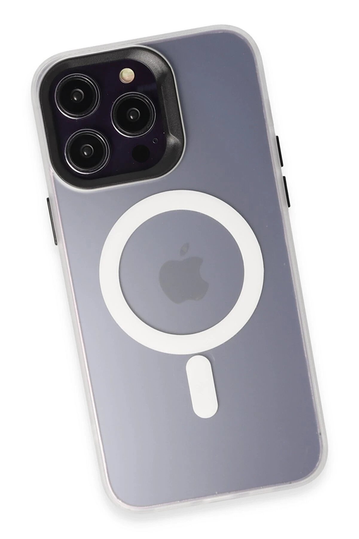 İphone 15 Pro Max Kılıf Mateks Magsafe Kapak - Beyaz - Dropx2260-6687