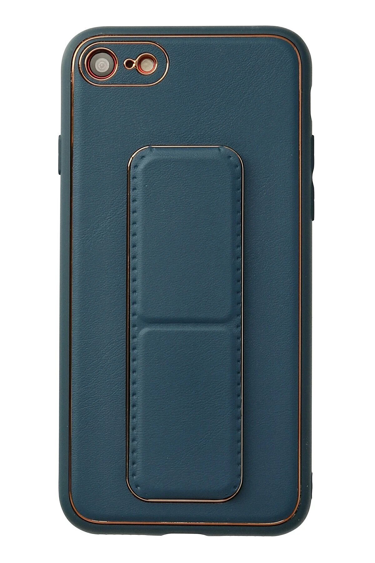 CepteToptan iPhone 7 Kılıf Coco Deri Standlı Kapak - Mavi - DROPX7002-6203