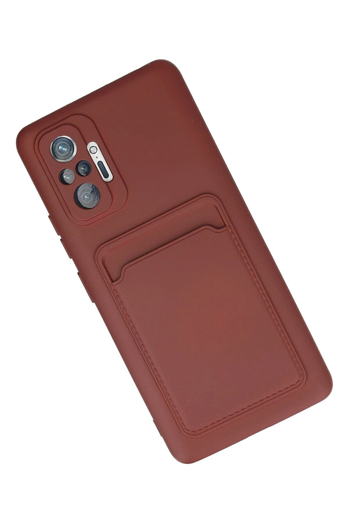 Xi̇aomi̇ Redmi̇ Note 10 Pro Kılıf Kelvi̇n Kartvi̇zi̇tli̇ Si̇li̇kon - Bordo - Dropx2049-4732