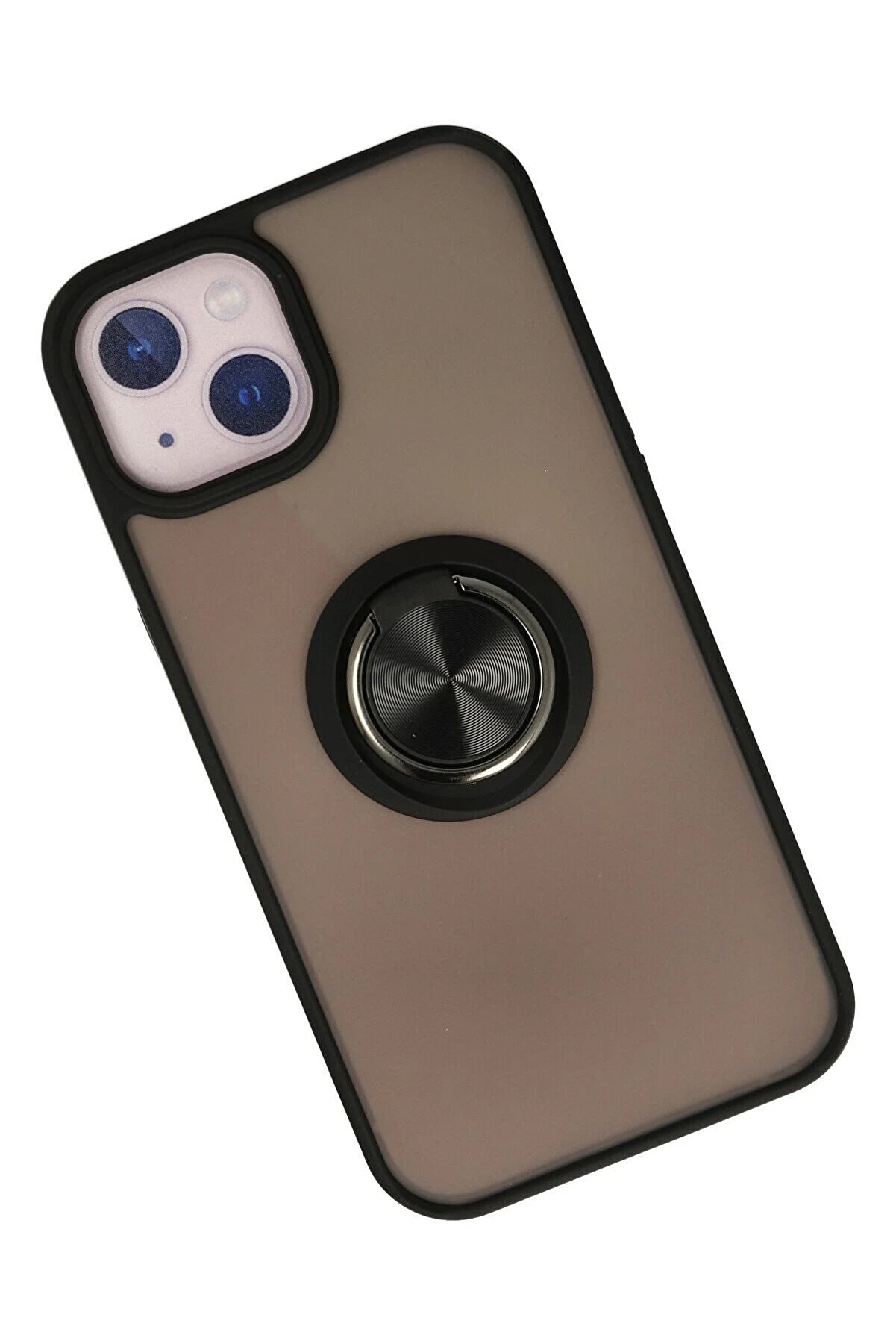 İphone 15 Kılıf Montreal Yüzüklü Si̇li̇kon Kapak - Si̇yah - Dropx3534-9715