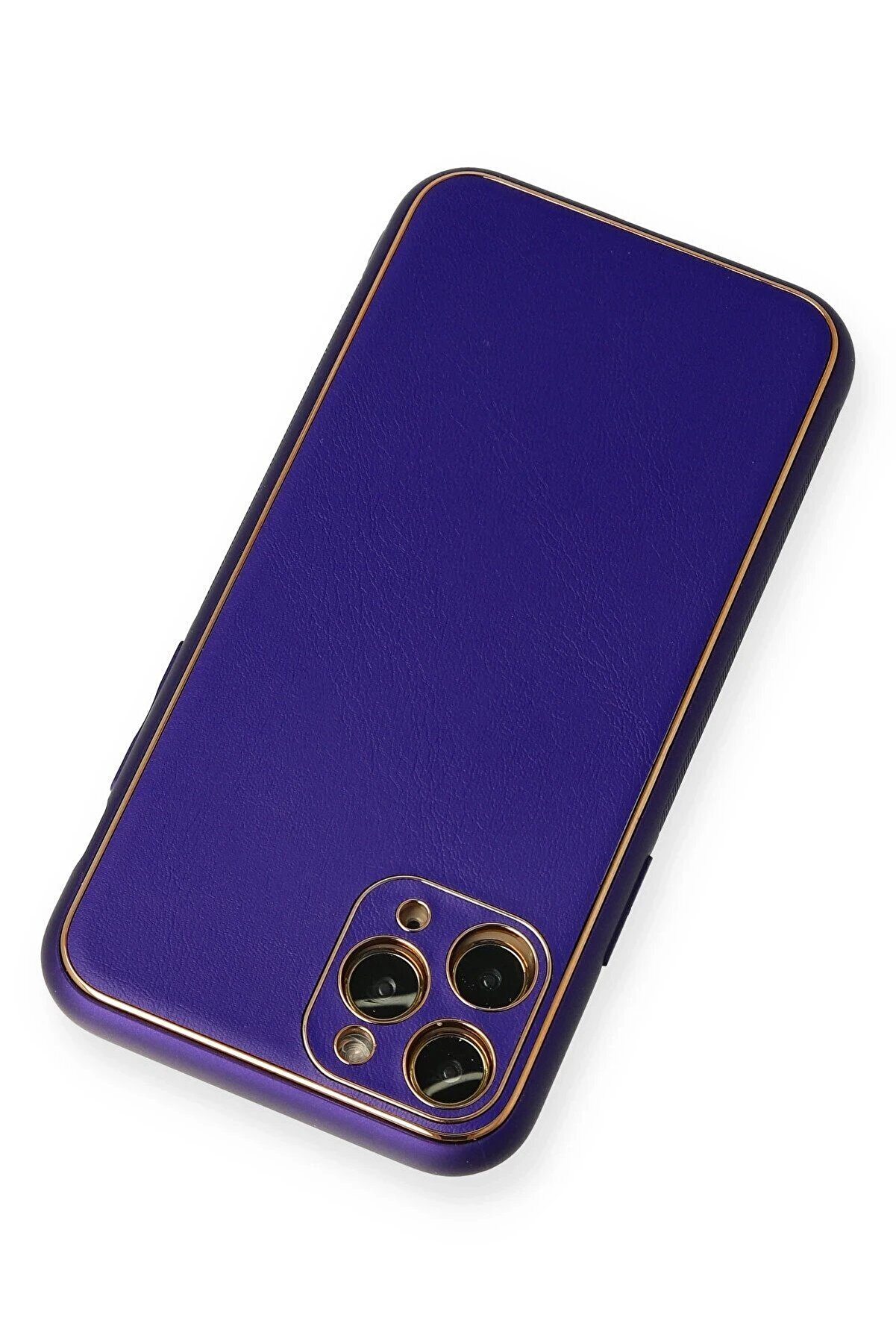 İphone 11 Pro Kılıf Coco Deri̇ Si̇li̇kon Kapak - Mor - Dropx7417-7522