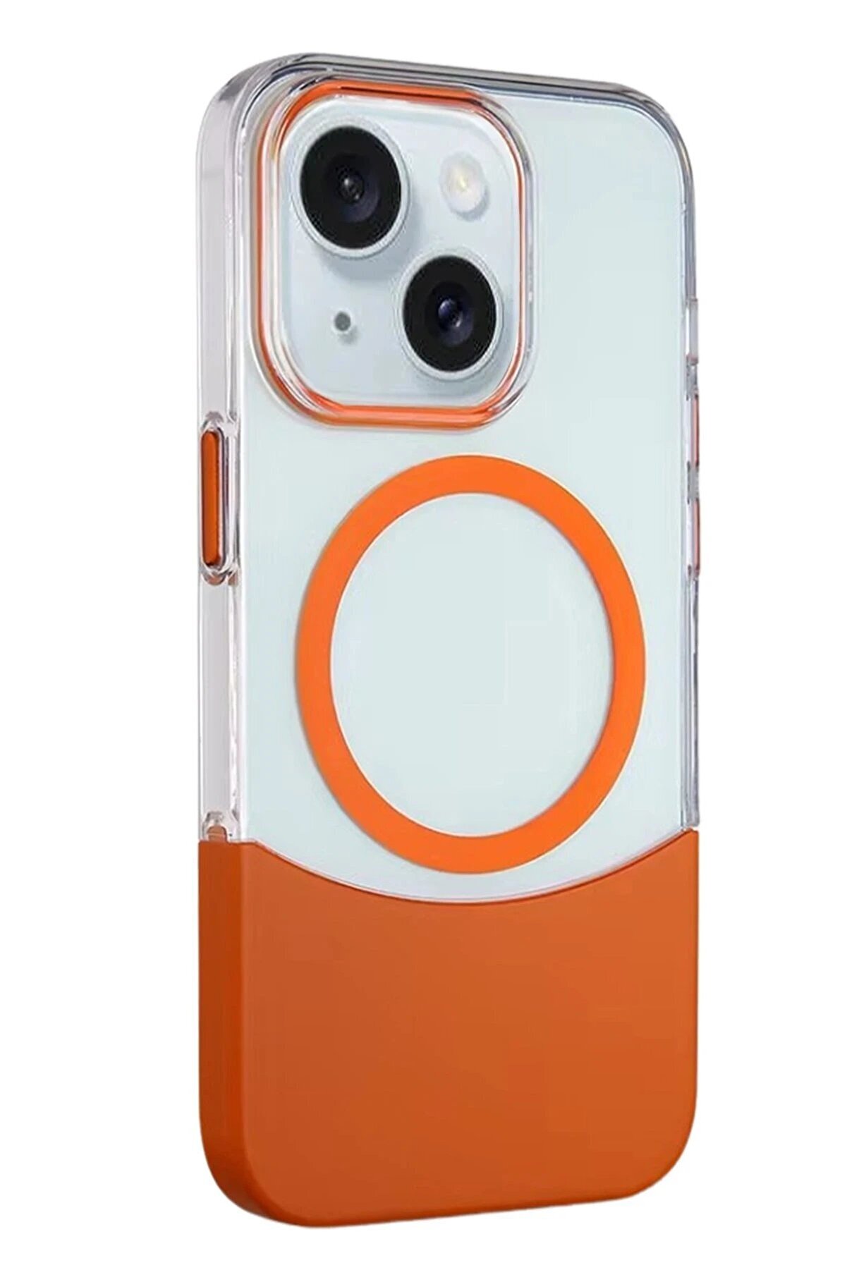 CepteToptan iPhone 15 PC Suit Magsafe Kapak - Turuncu - DROPX4939-4703
