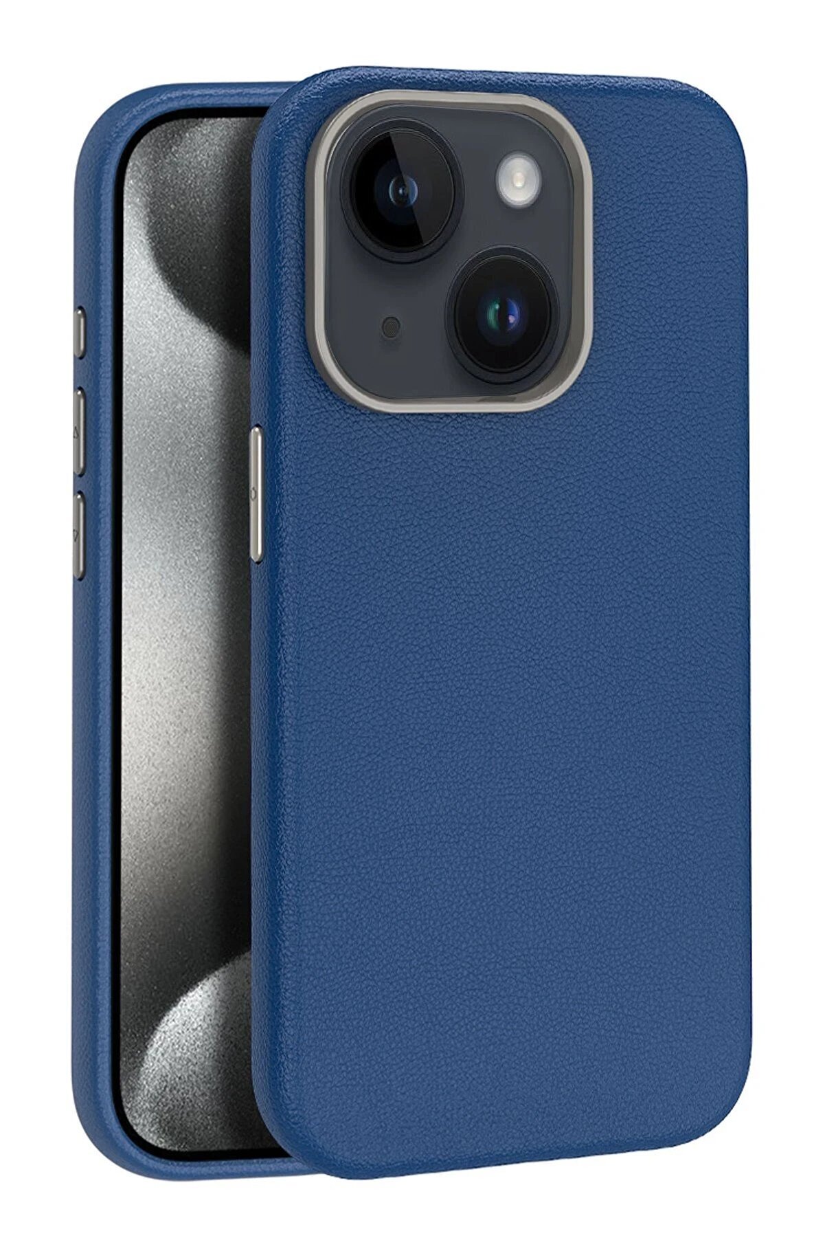 CepteToptan iPhone 15 Kılıf Wonder Deri Magsafe Kapak - Lacivert - DROPX8168-2529