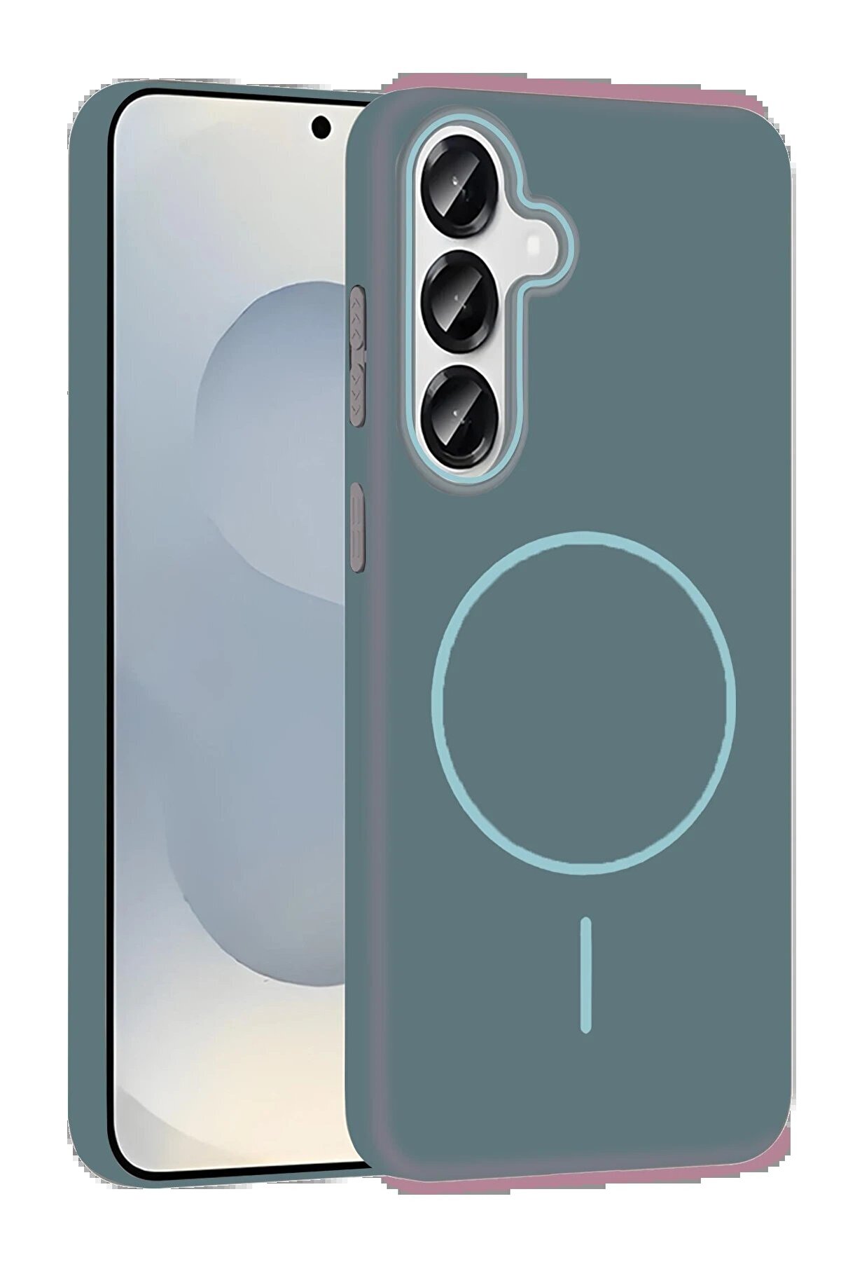 CepteToptan Samsung Galaxy S23 FE Broş Magsafe Kapak - Turkuaz - DROPX2865-8775