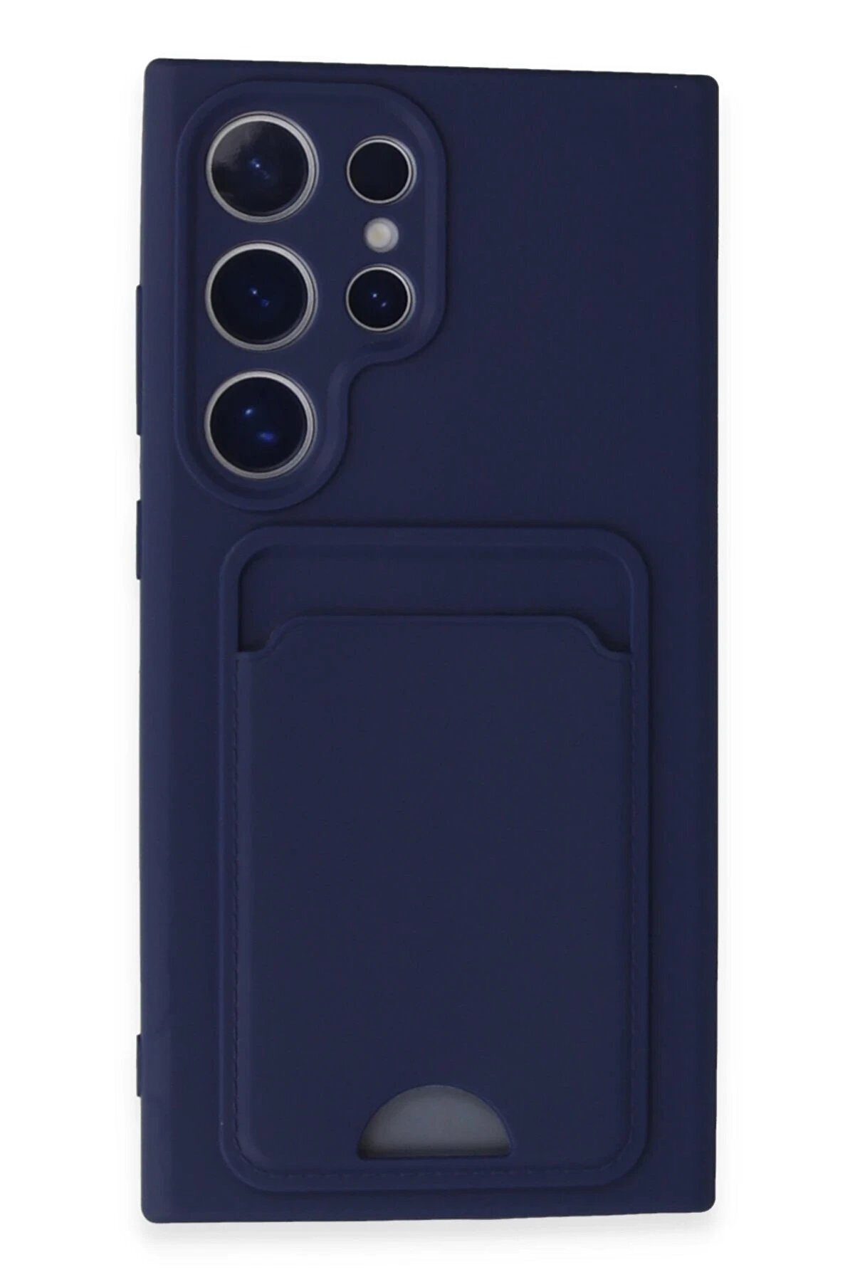 CepteToptan Samsung Galaxy S24 Ultra Kılıf Kelvin Kartvizitli Silikon - Lacivert - DROPX8695-2476