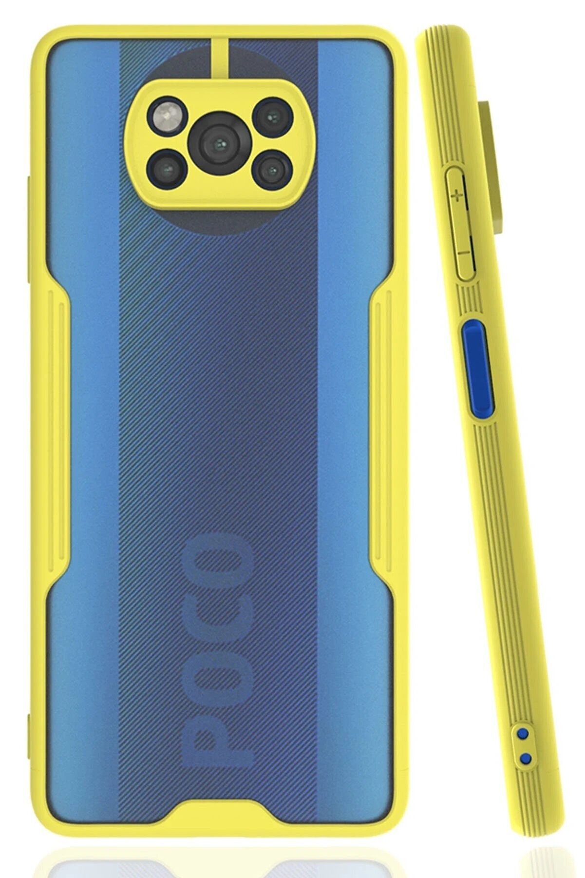 CepteToptan Xiaomi Pocophone X3 Kılıf Platin Silikon - Sarı - DROPX8173-7006