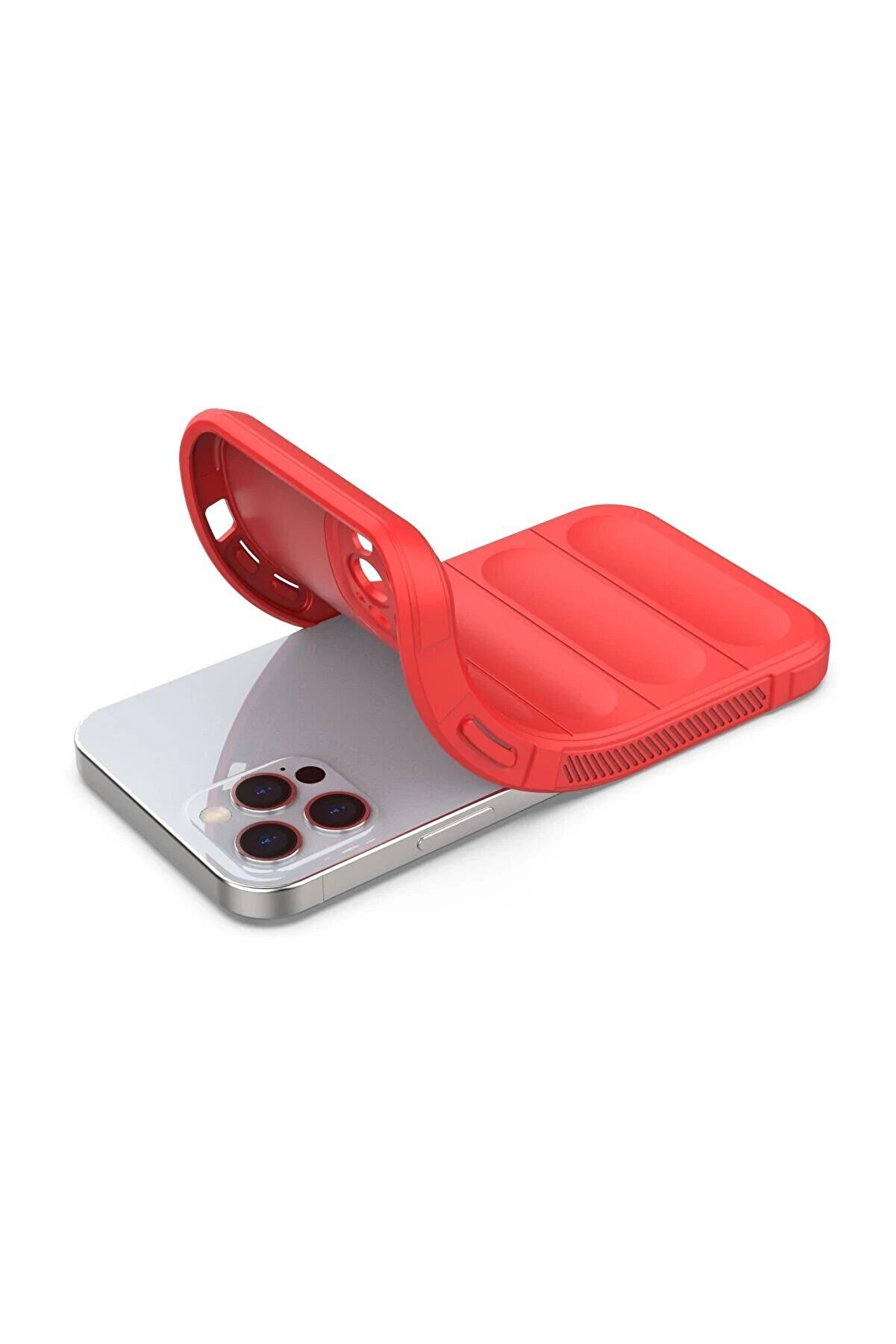 İphone 12 Pro Kılıf Opti̇mum Si̇li̇kon - Kırmızı - Dropx6751-6330